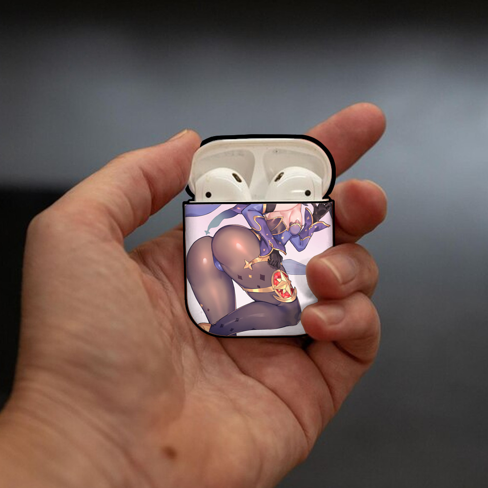 げんし神 genshin AirPods 第2世代保護ケース ハードシェル ブラック 耐衝撃・防指紋・カラビナ付き