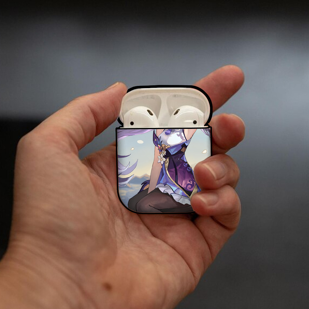 げんし神 genshin AirPods 第2世代保護ケース ハードシェル ブラック 耐衝撃・防指紋・カラビナ付き