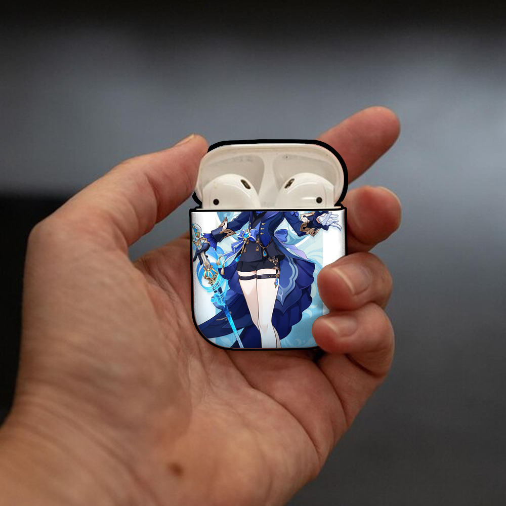 げんし神 genshin AirPods 第2世代保護ケース ハードシェル ブラック 耐衝撃・防指紋・カラビナ付き