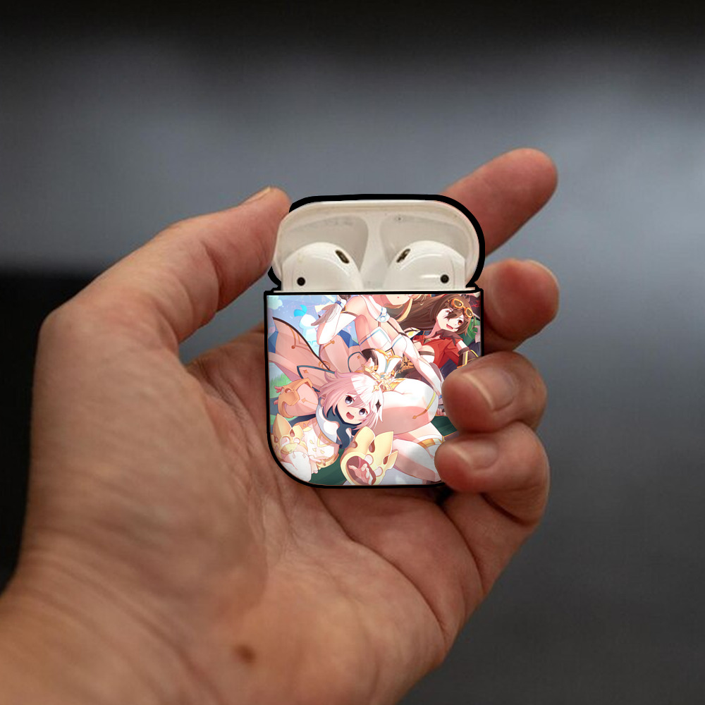 げんし神 genshin AirPods 第2世代保護ケース ハードシェル ブラック 耐衝撃・防指紋・カラビナ付き