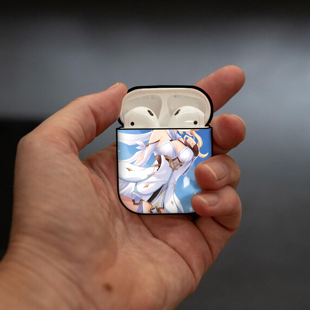 げんし神 genshin AirPods 第2世代保護ケース ハードシェル ブラック 耐衝撃・防指紋・カラビナ付き