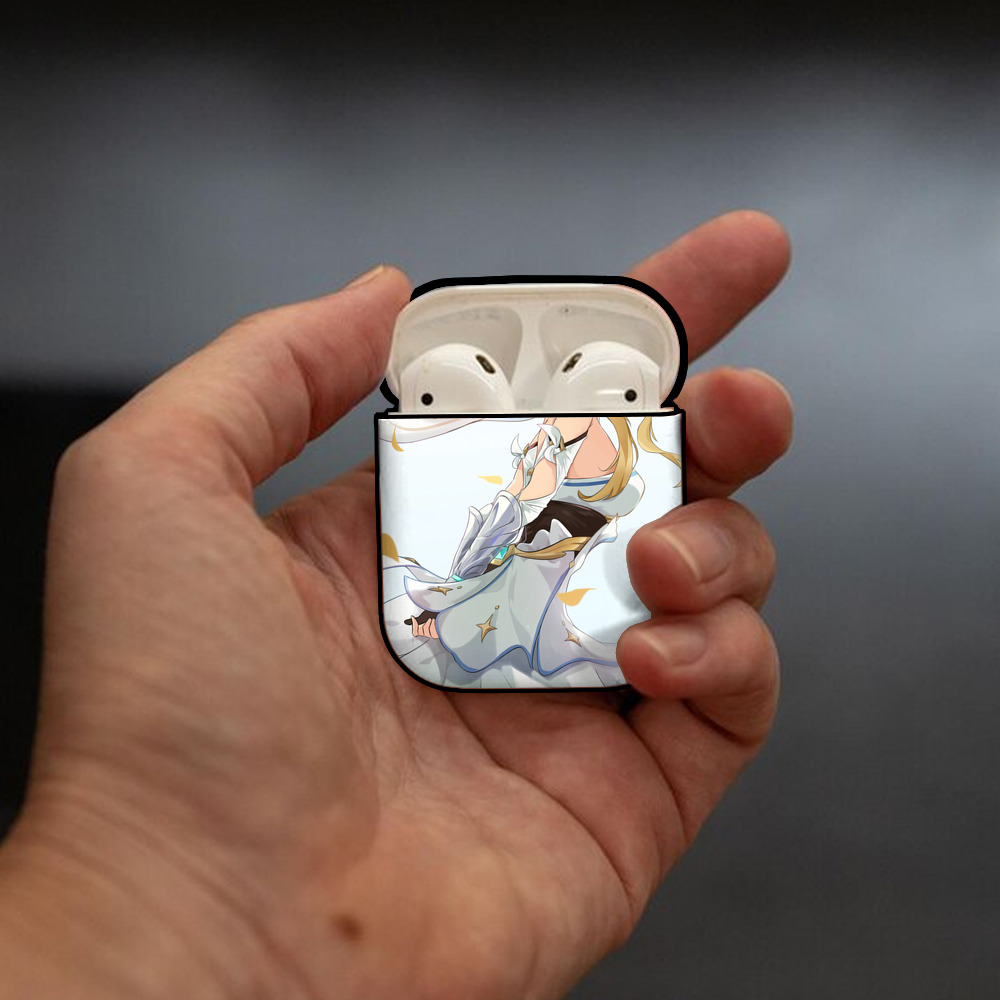 げんし神 genshin AirPods 第2世代保護ケース ハードシェル ブラック 耐衝撃・防指紋・カラビナ付き