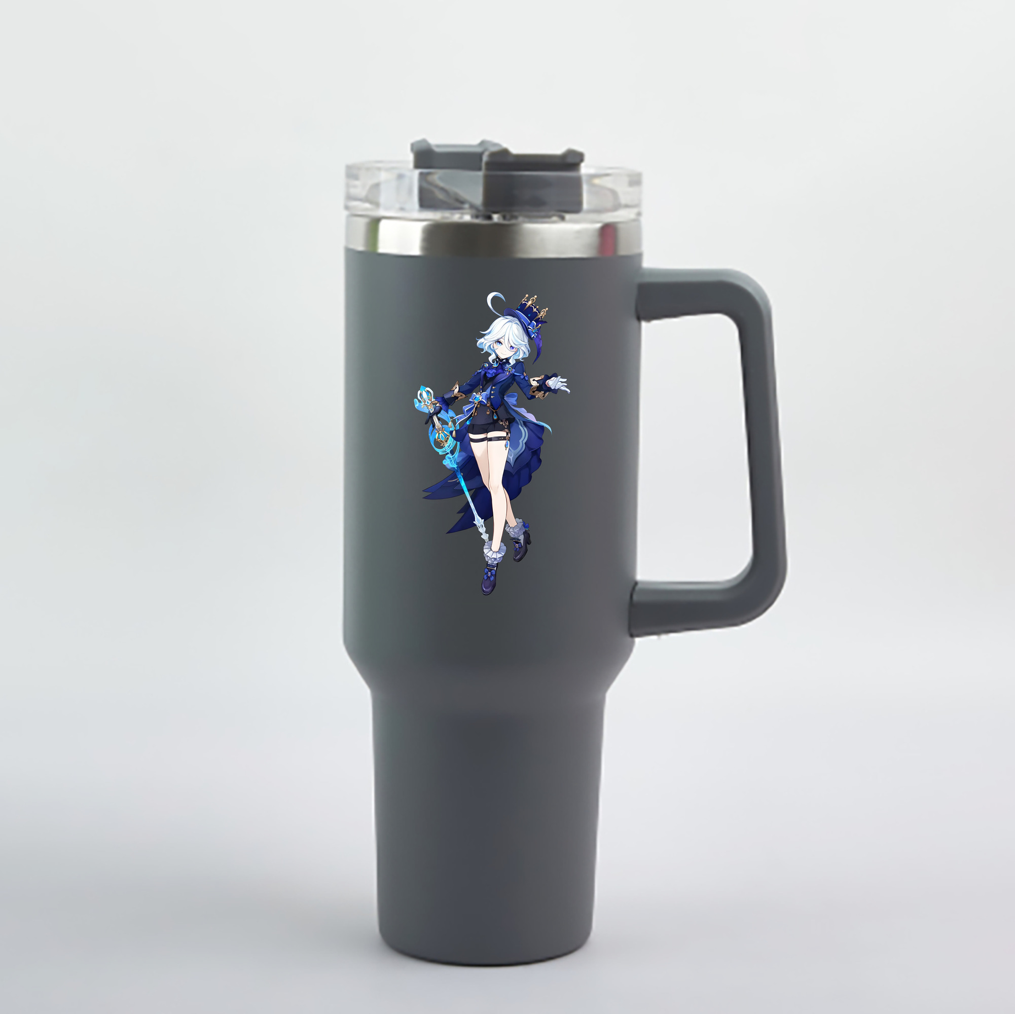 げんし神 フリーナ genshin Furina 1200mL車用タンブラー - クリスタルステッカー（プラスチックストロー付き）