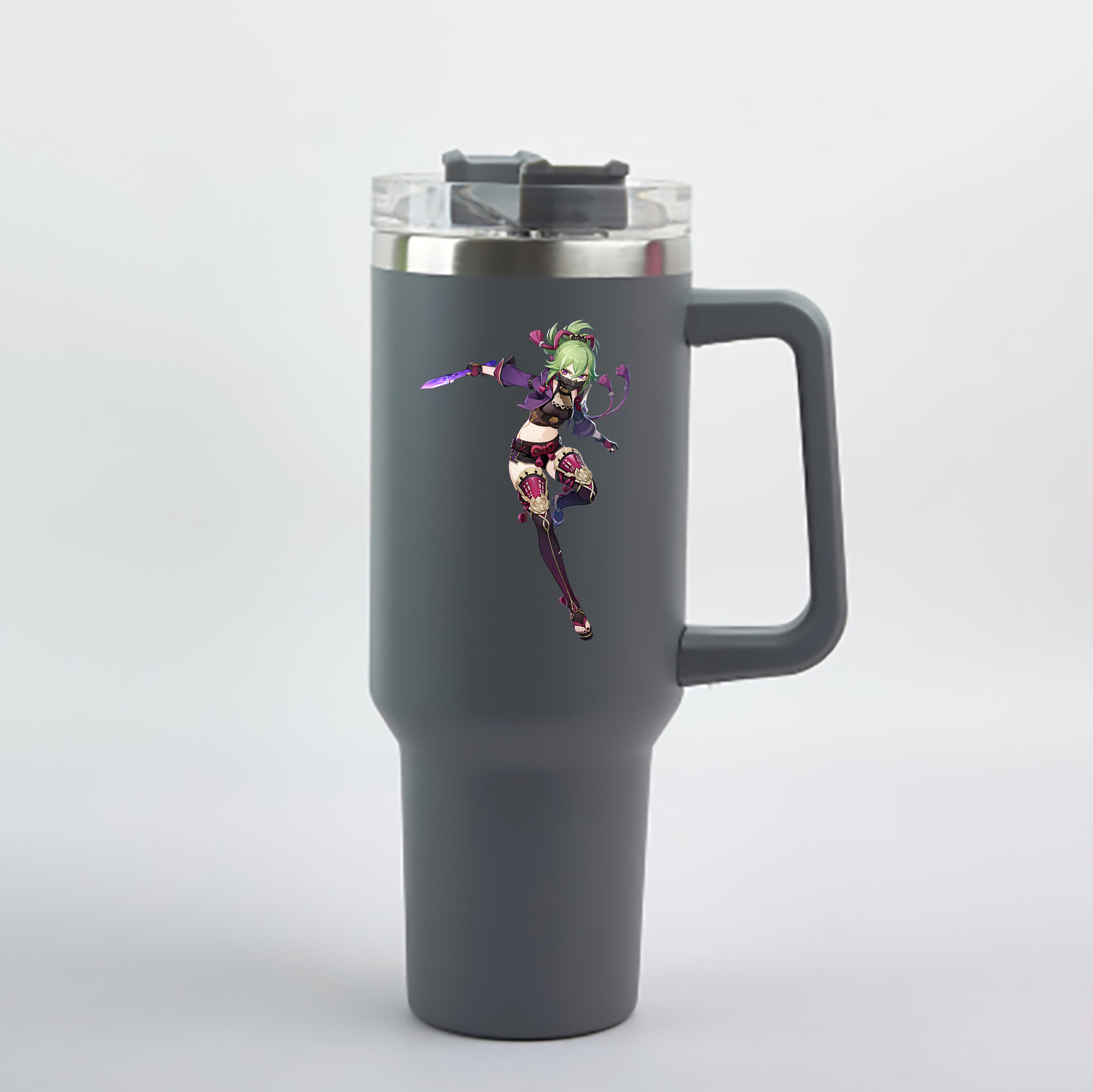 げんし神  久岐忍 くき しのぶ genshin Kuki Shinobu 1200mL車用タンブラー - クリスタルステッカー（プラスチックストロー付き）