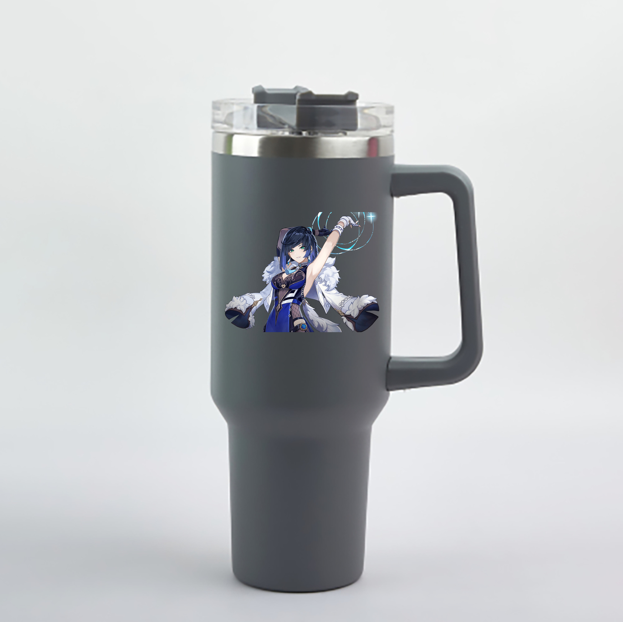 げんし神 夜兰 やらん genshin Yaran 1200mL車用タンブラー - クリスタルステッカー（プラスチックストロー付き）