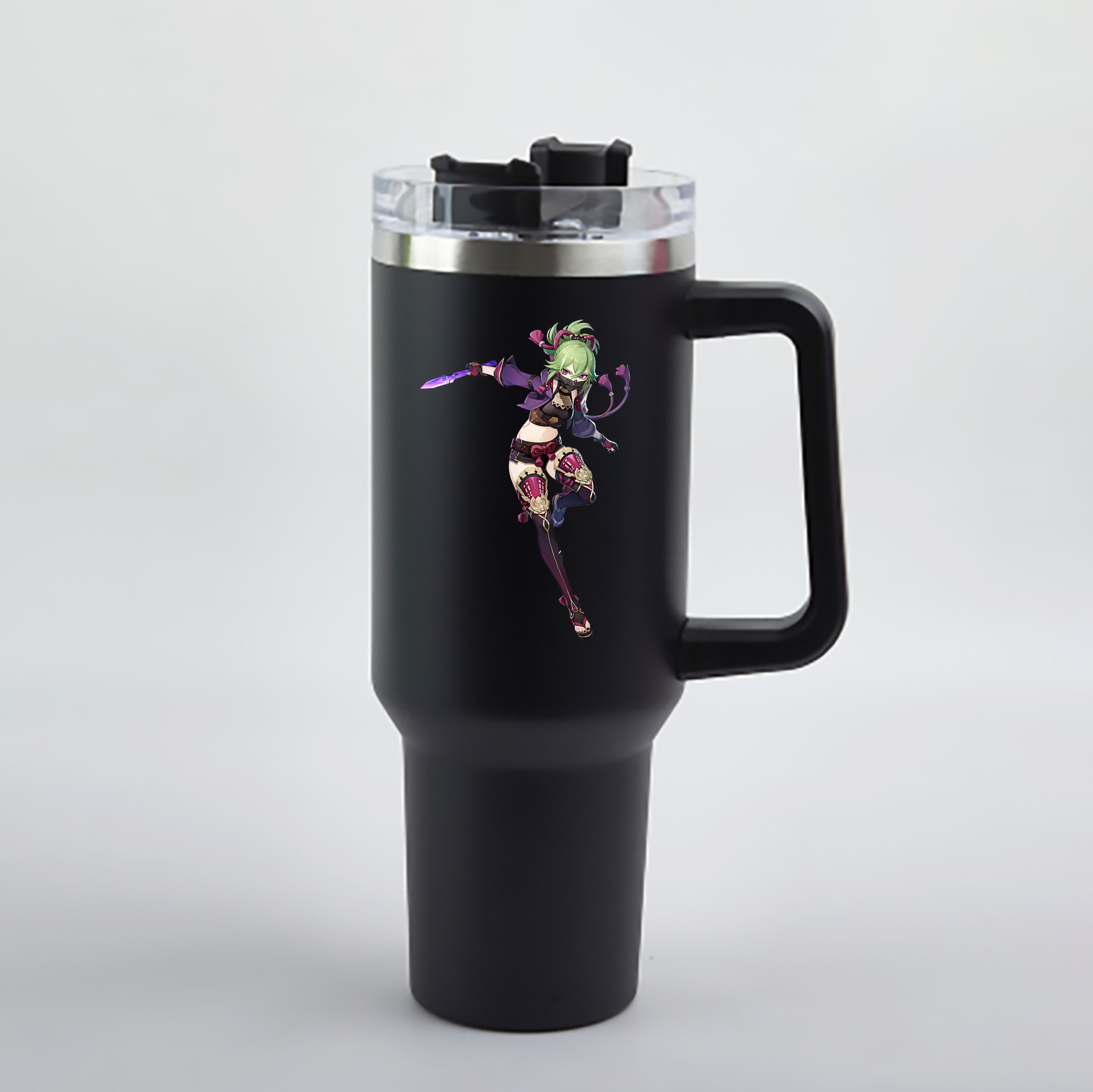 げんし神  久岐忍 くき しのぶ genshin Kuki Shinobu 1200mL車用タンブラー - クリスタルステッカー（プラスチックストロー付き）