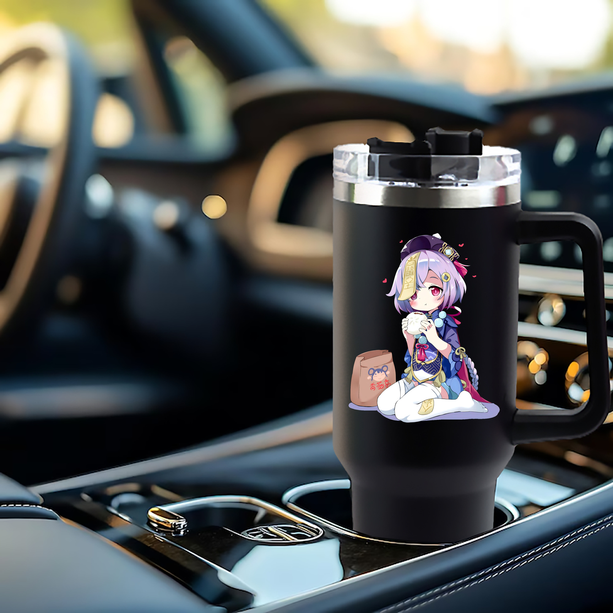 げんし神 七七 なな  genshin Nana 1200mL車用タンブラー - クリスタルステッカー（プラスチックストロー付き）