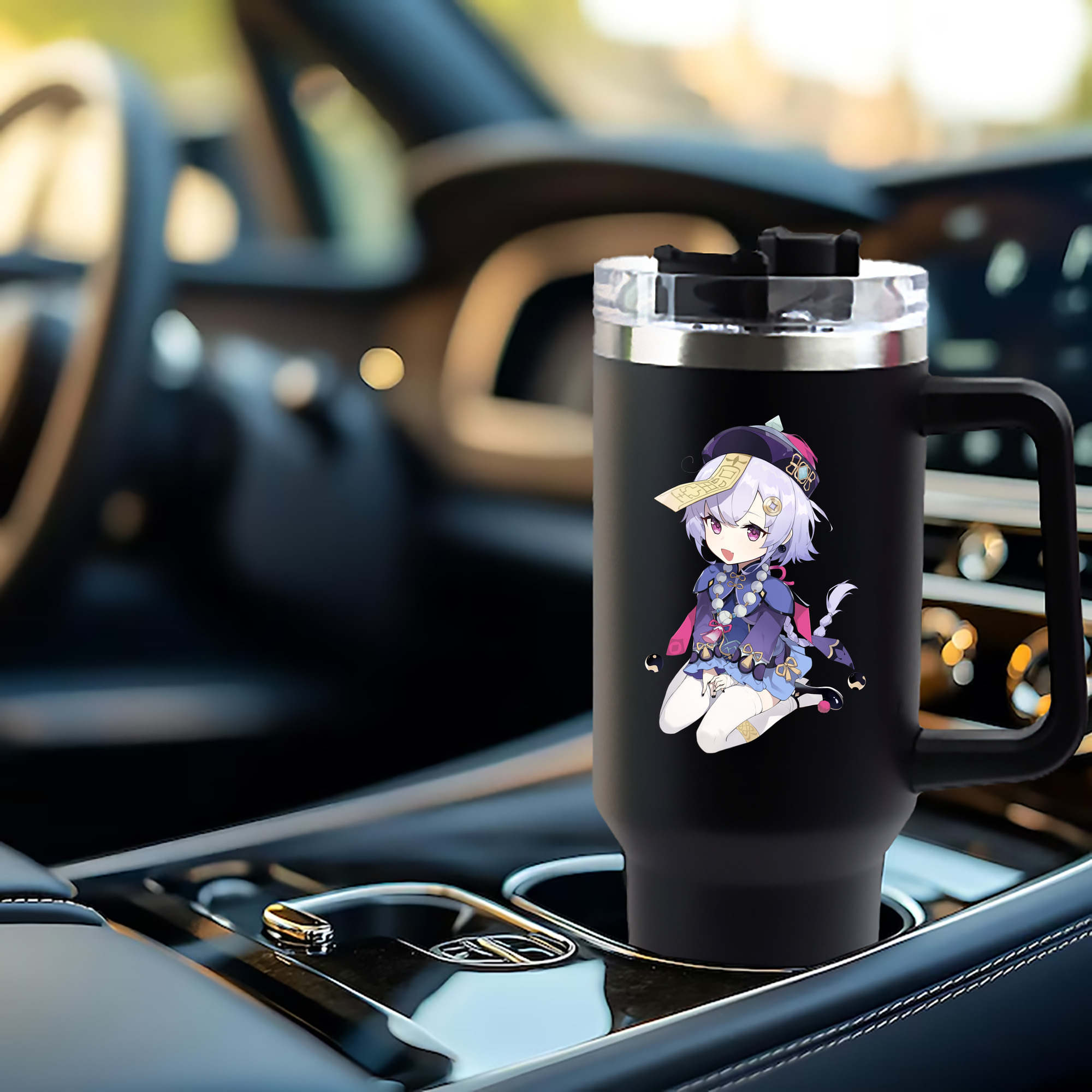 げんし神 七七 なな  genshin Nana 1200mL車用タンブラー - クリスタルステッカー（プラスチックストロー付き）