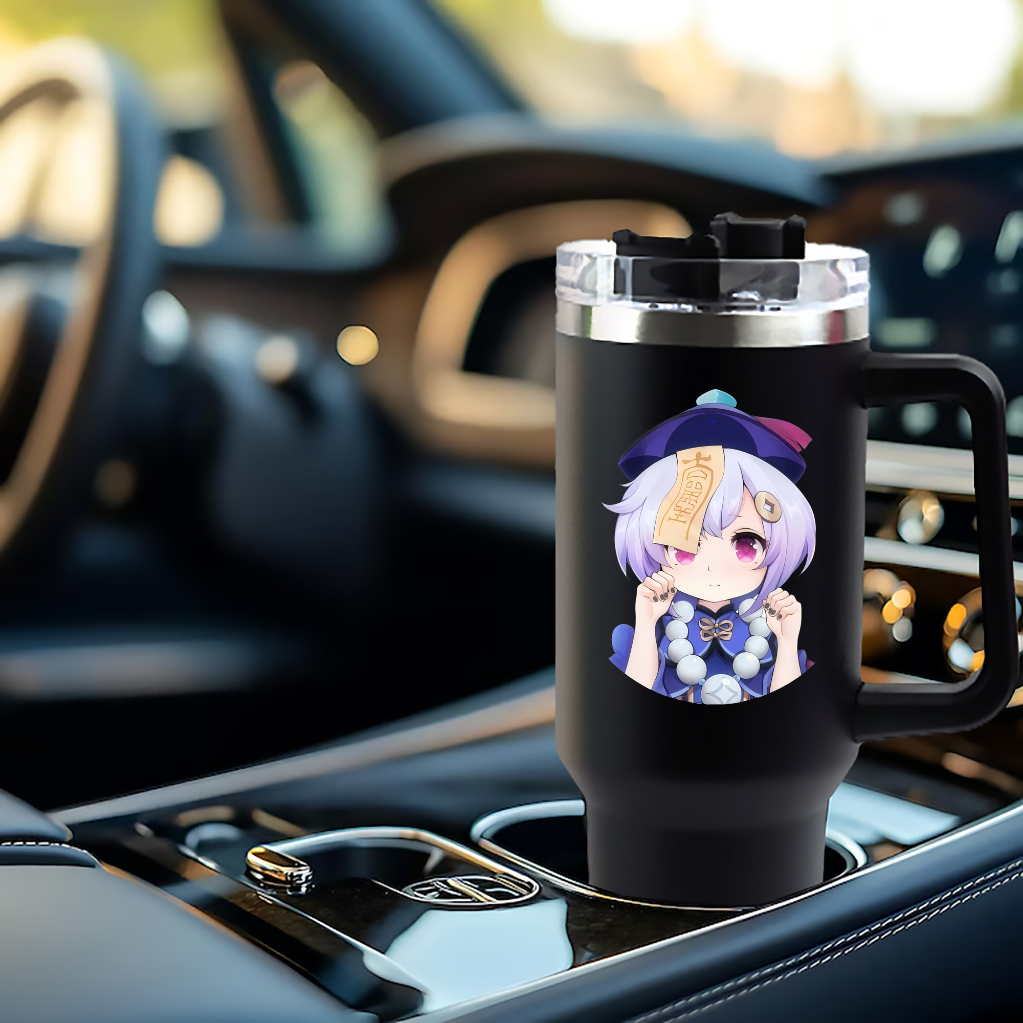 げんし神 七七 なな  genshin Nana 1200mL車用タンブラー - クリスタルステッカー（プラスチックストロー付き）