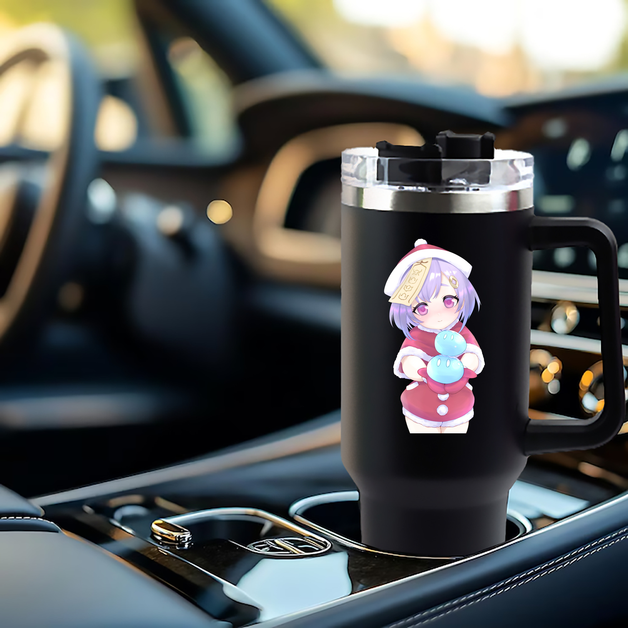 げんし神 七七 なな  genshin Nana 1200mL車用タンブラー - クリスタルステッカー（プラスチックストロー付き）