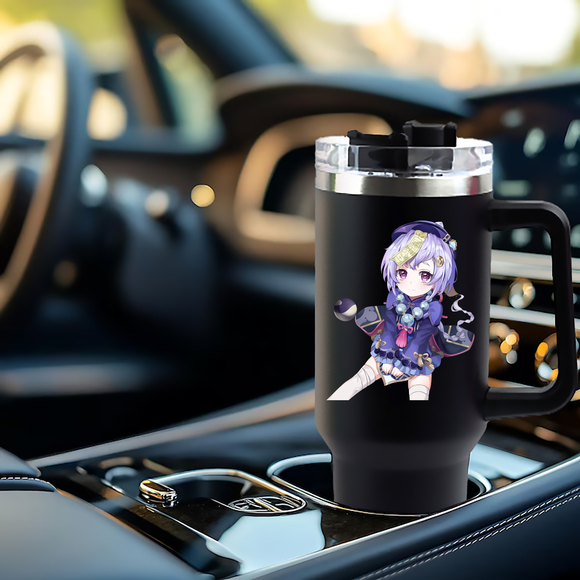 げんし神 七七 なな  genshin Nana 1200mL車用タンブラー - クリスタルステッカー（プラスチックストロー付き）