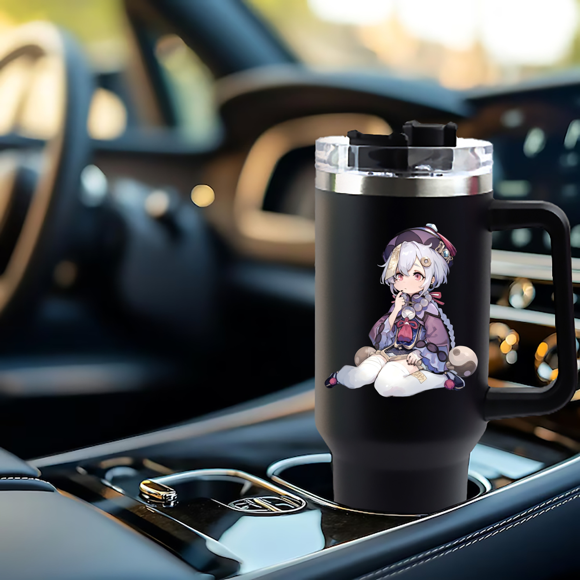 げんし神 七七 なな  genshin Nana 1200mL車用タンブラー - クリスタルステッカー（プラスチックストロー付き）