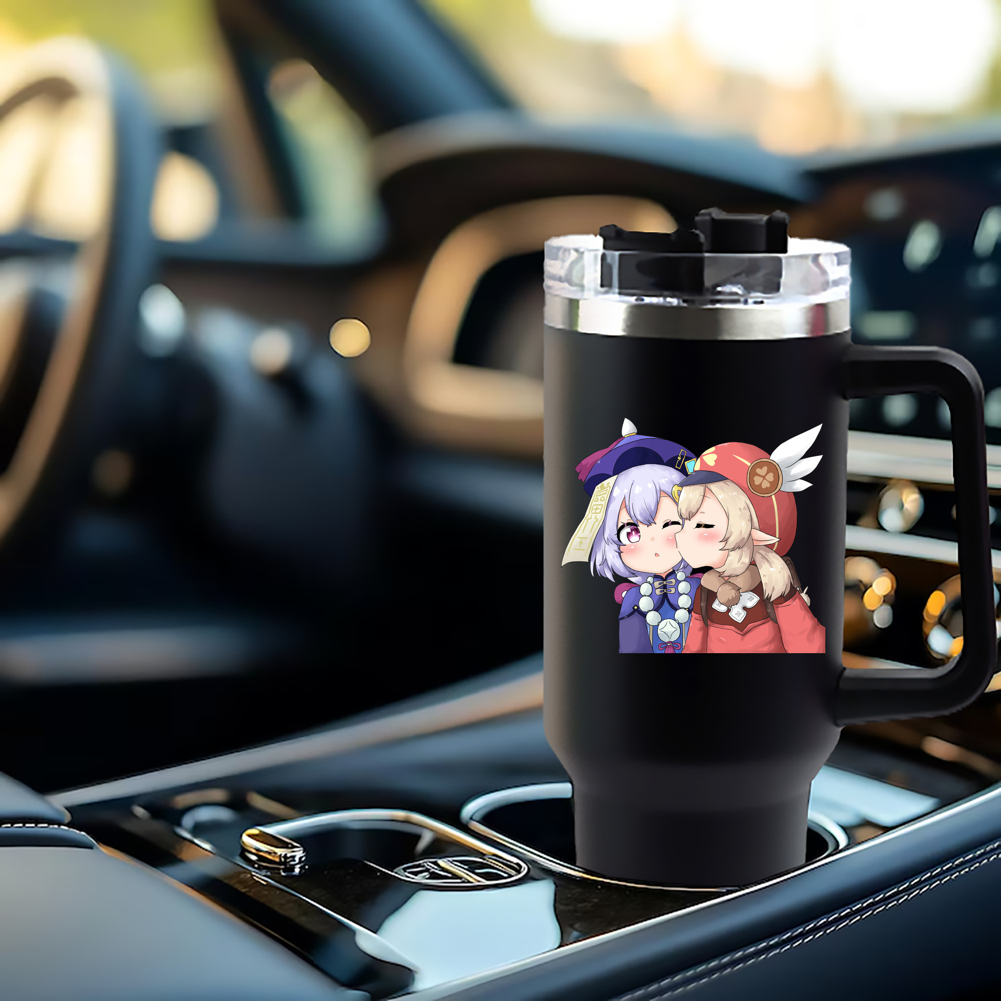 げんし神 七七 なな  genshin Nana 1200mL車用タンブラー - クリスタルステッカー（プラスチックストロー付き）