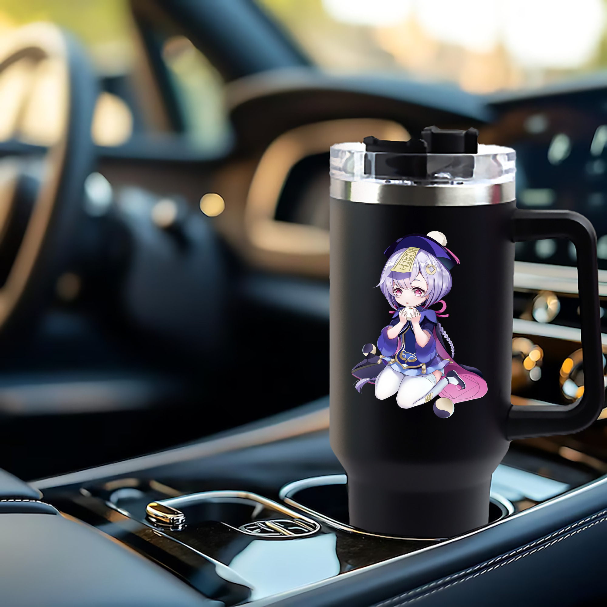 げんし神 七七 なな  genshin Nana 1200mL車用タンブラー - クリスタルステッカー（プラスチックストロー付き）