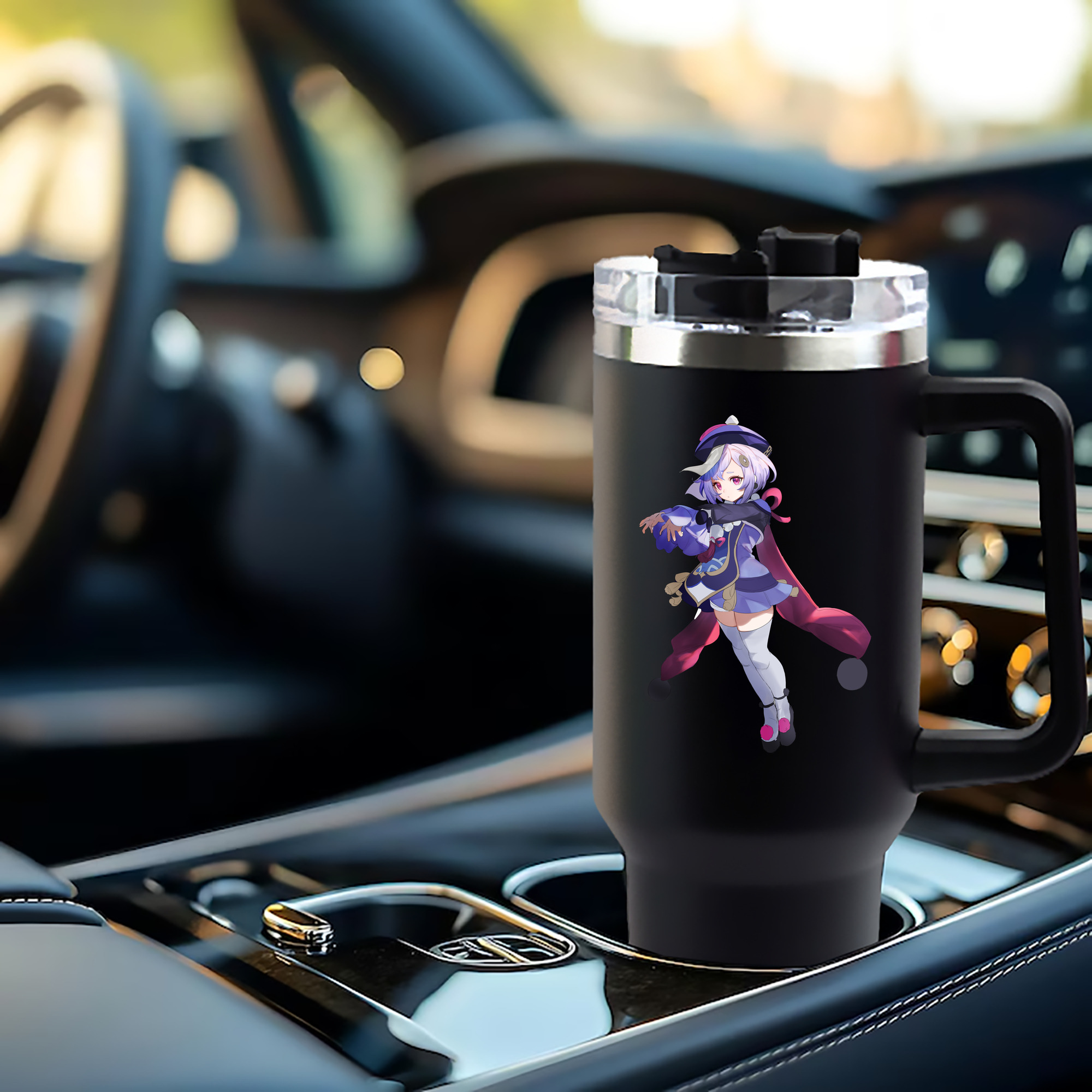 げんし神 七七 なな  genshin Nana 1200mL車用タンブラー - クリスタルステッカー（プラスチックストロー付き）