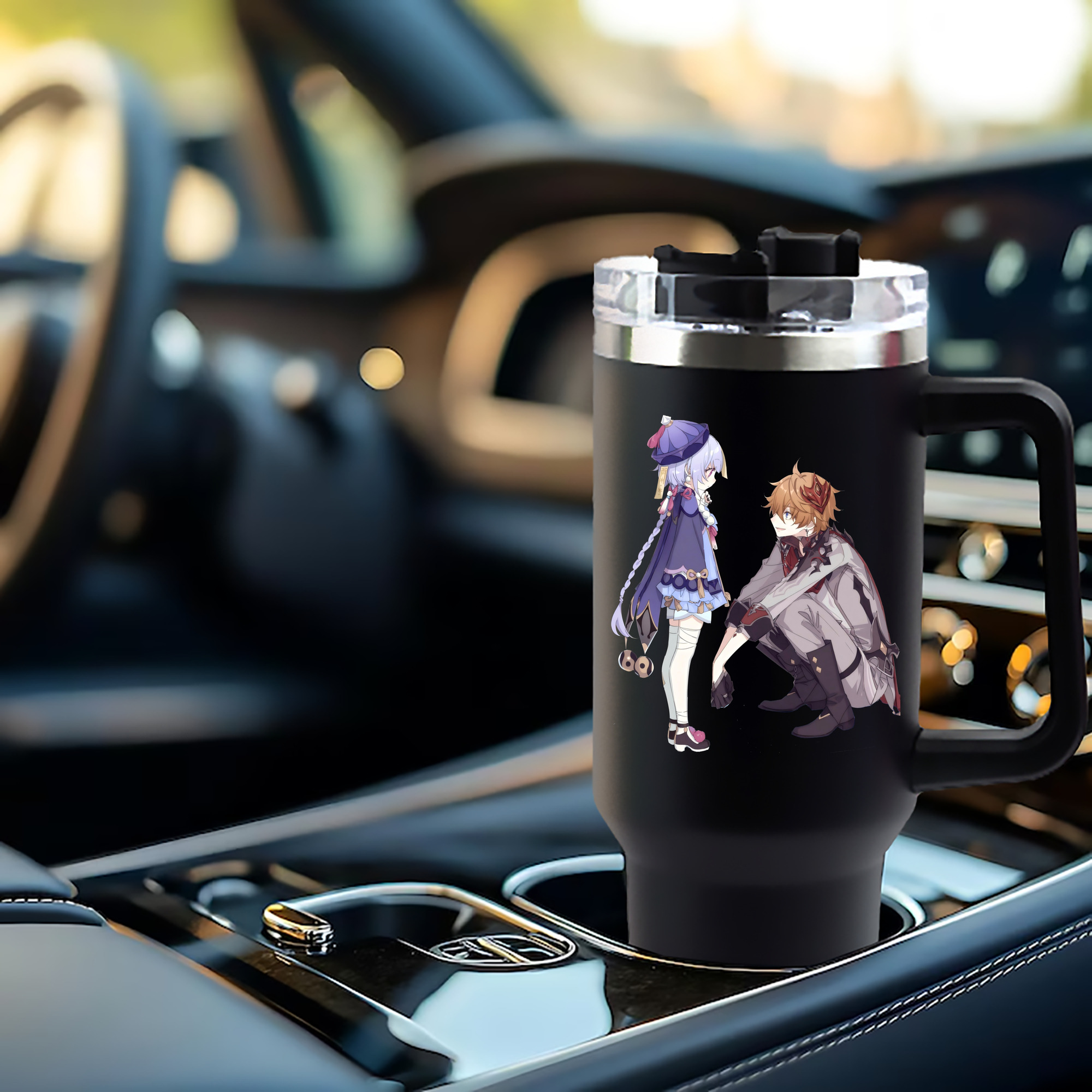 げんし神 七七 なな  genshin Nana 1200mL車用タンブラー - クリスタルステッカー（プラスチックストロー付き）