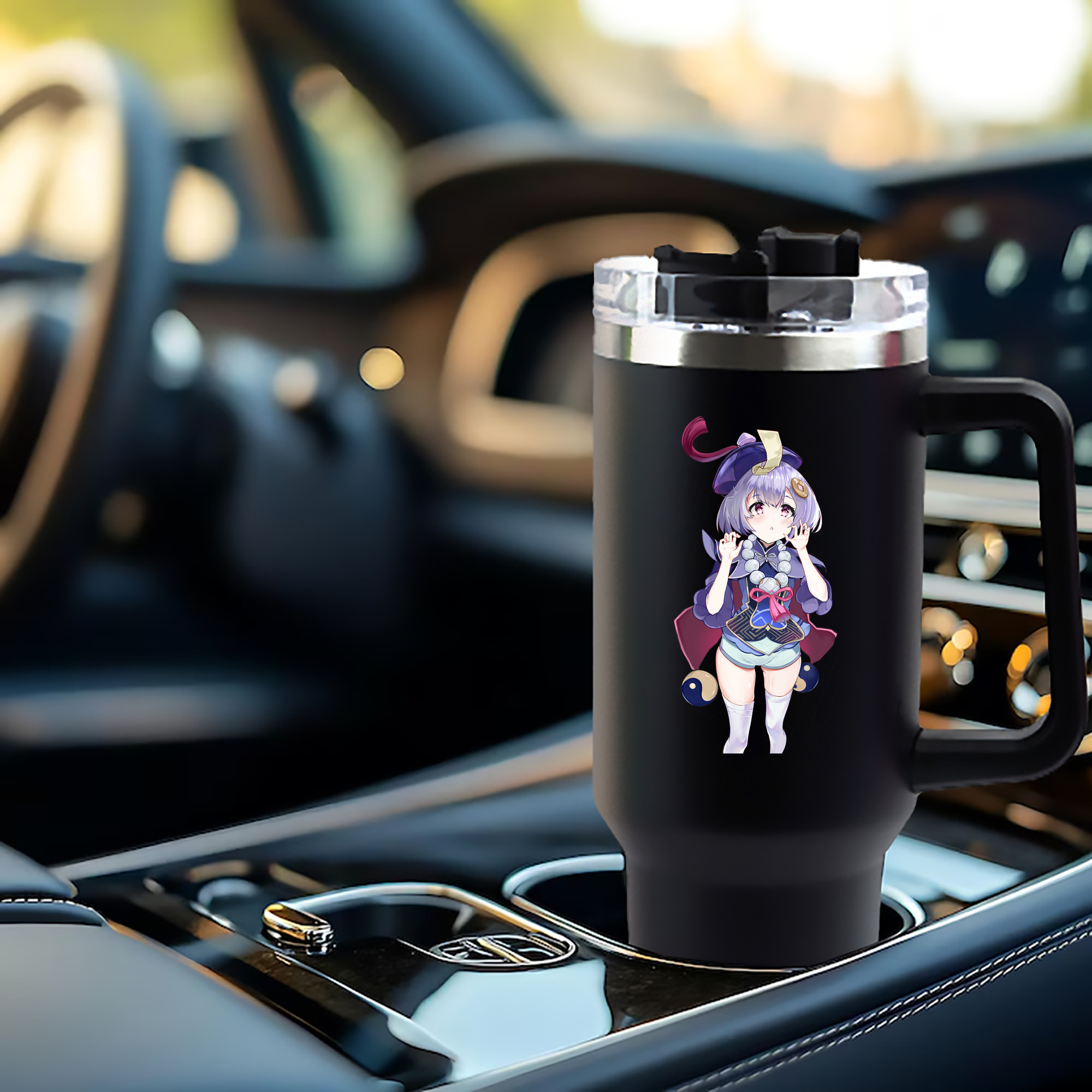 げんし神 七七 なな  genshin Nana 1200mL車用タンブラー - クリスタルステッカー（プラスチックストロー付き）