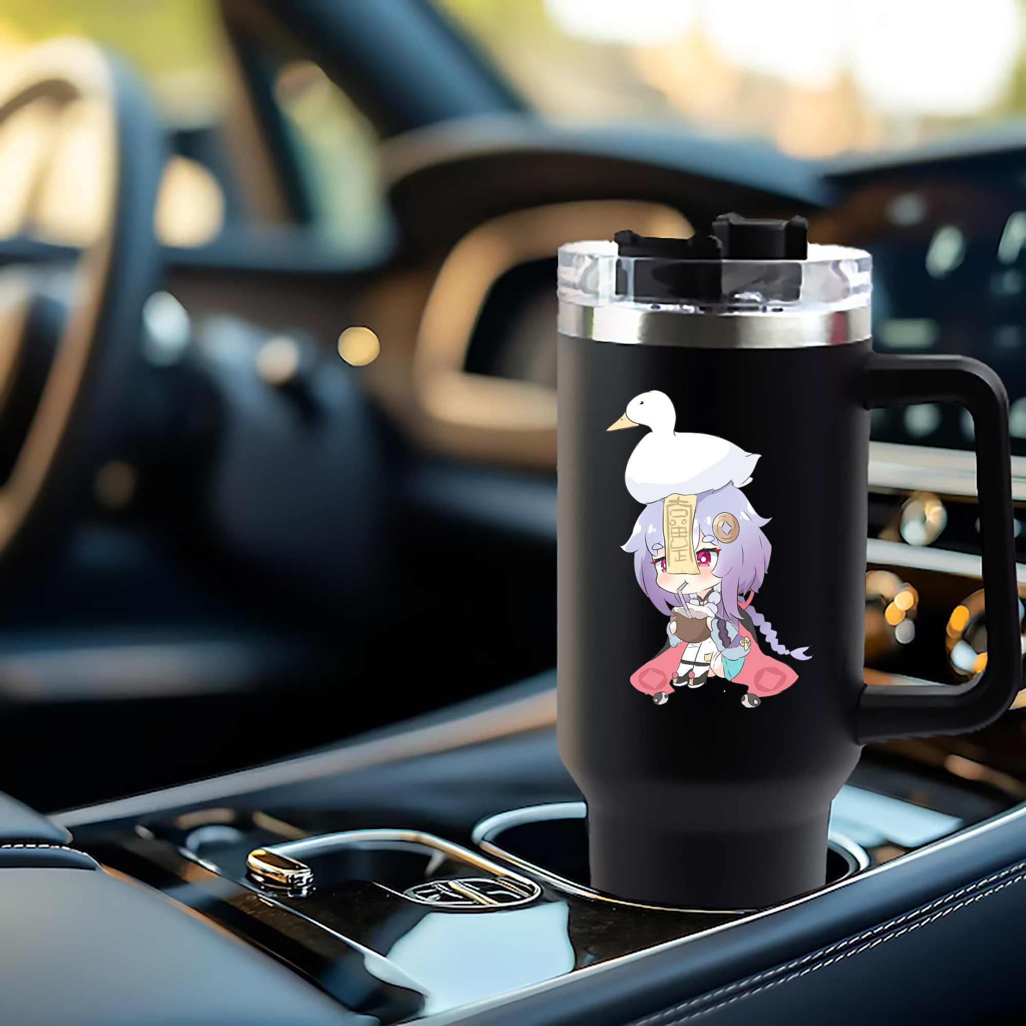 げんし神 七七 なな  genshin Nana 1200mL車用タンブラー - クリスタルステッカー（プラスチックストロー付き）