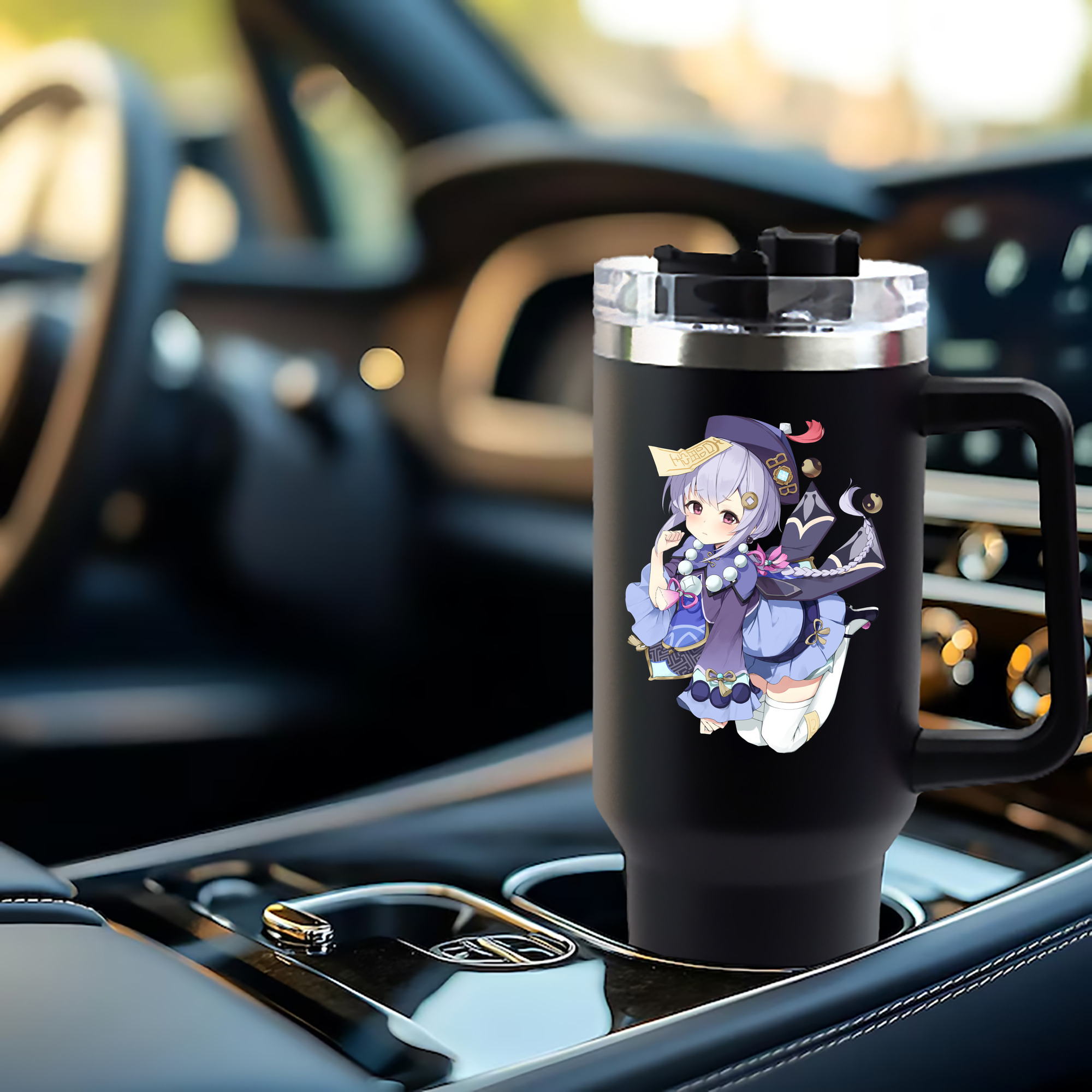 げんし神 七七 なな  genshin Nana 1200mL車用タンブラー - クリスタルステッカー（プラスチックストロー付き）