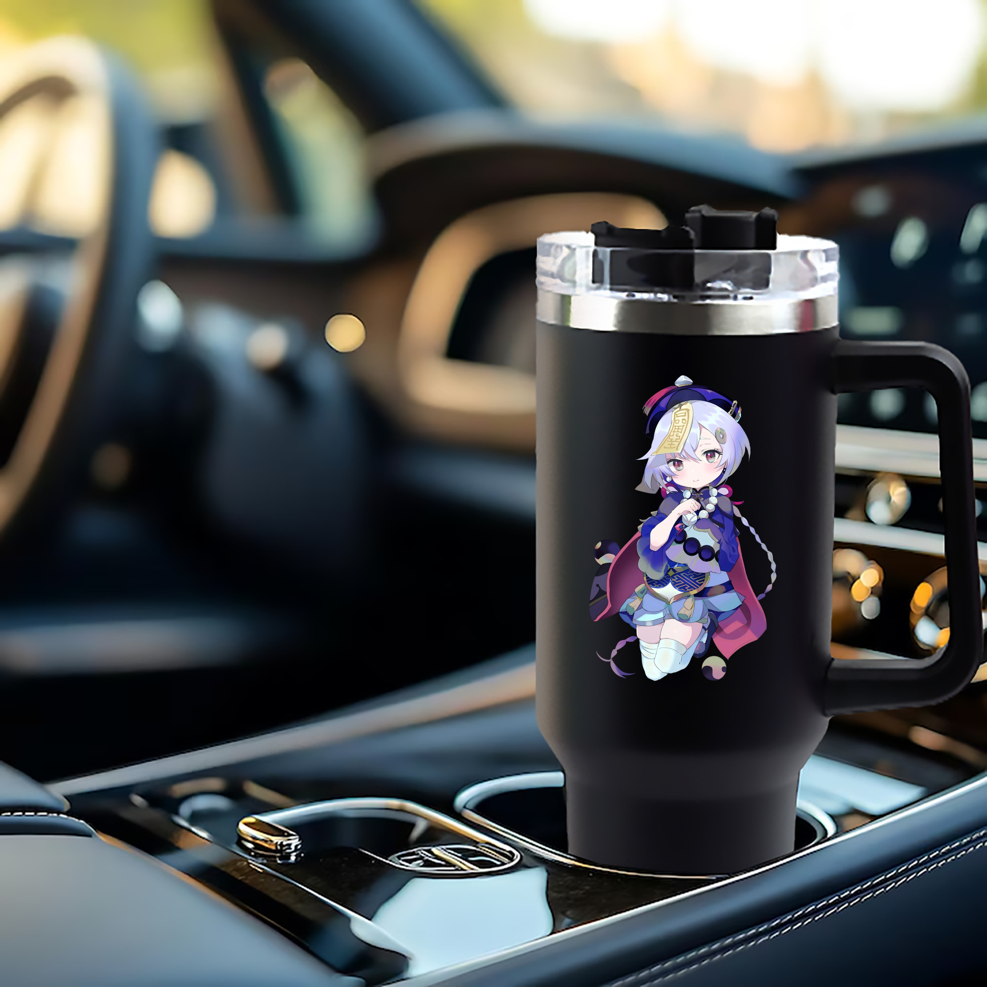 げんし神 七七 なな  genshin Nana 1200mL車用タンブラー - クリスタルステッカー（プラスチックストロー付き）