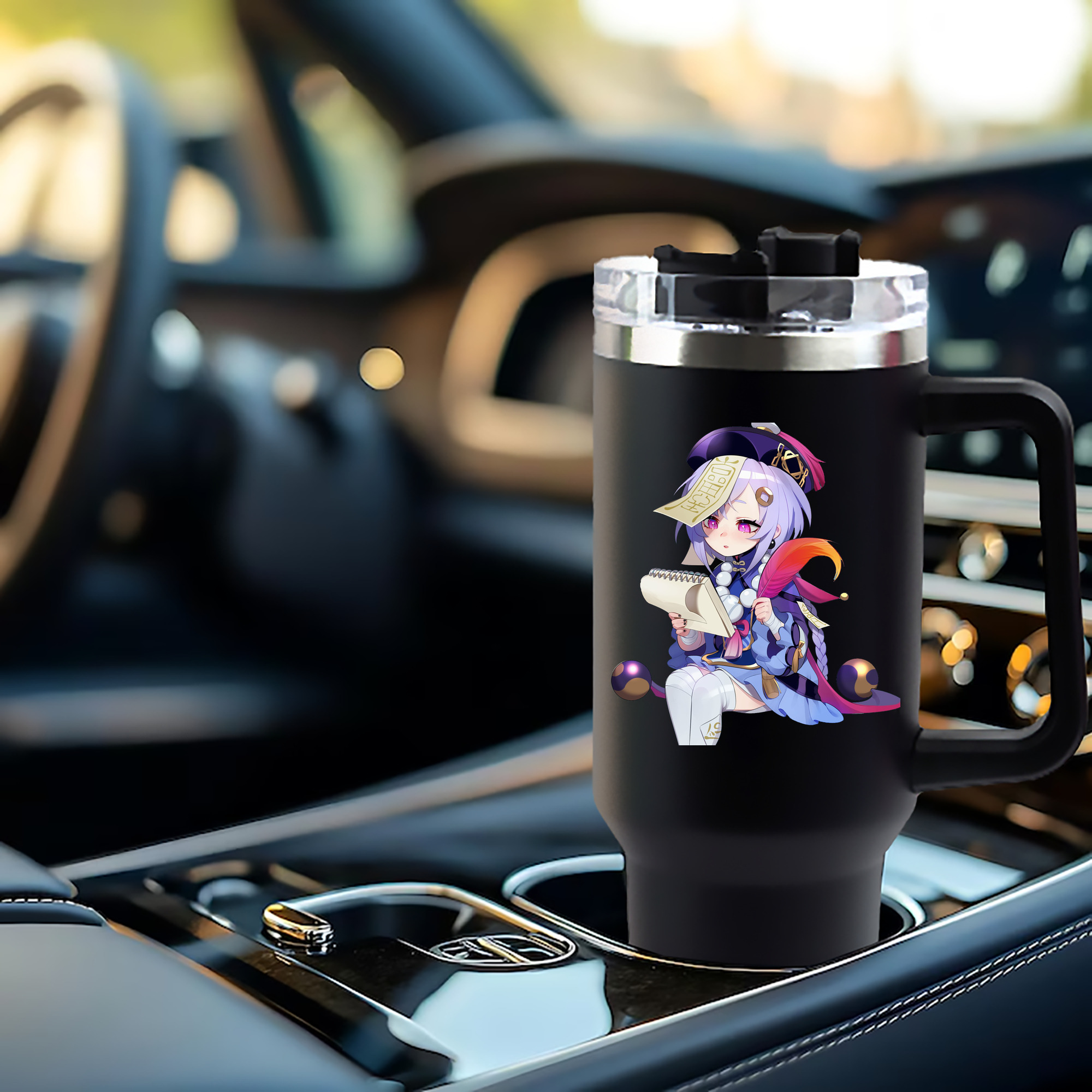 げんし神 七七 なな  genshin Nana 1200mL車用タンブラー - クリスタルステッカー（プラスチックストロー付き）