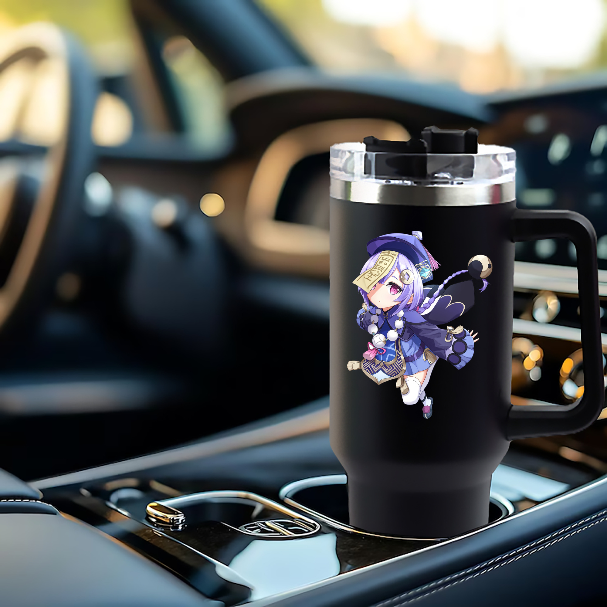 げんし神 七七 なな  genshin Nana 1200mL車用タンブラー - クリスタルステッカー（プラスチックストロー付き）