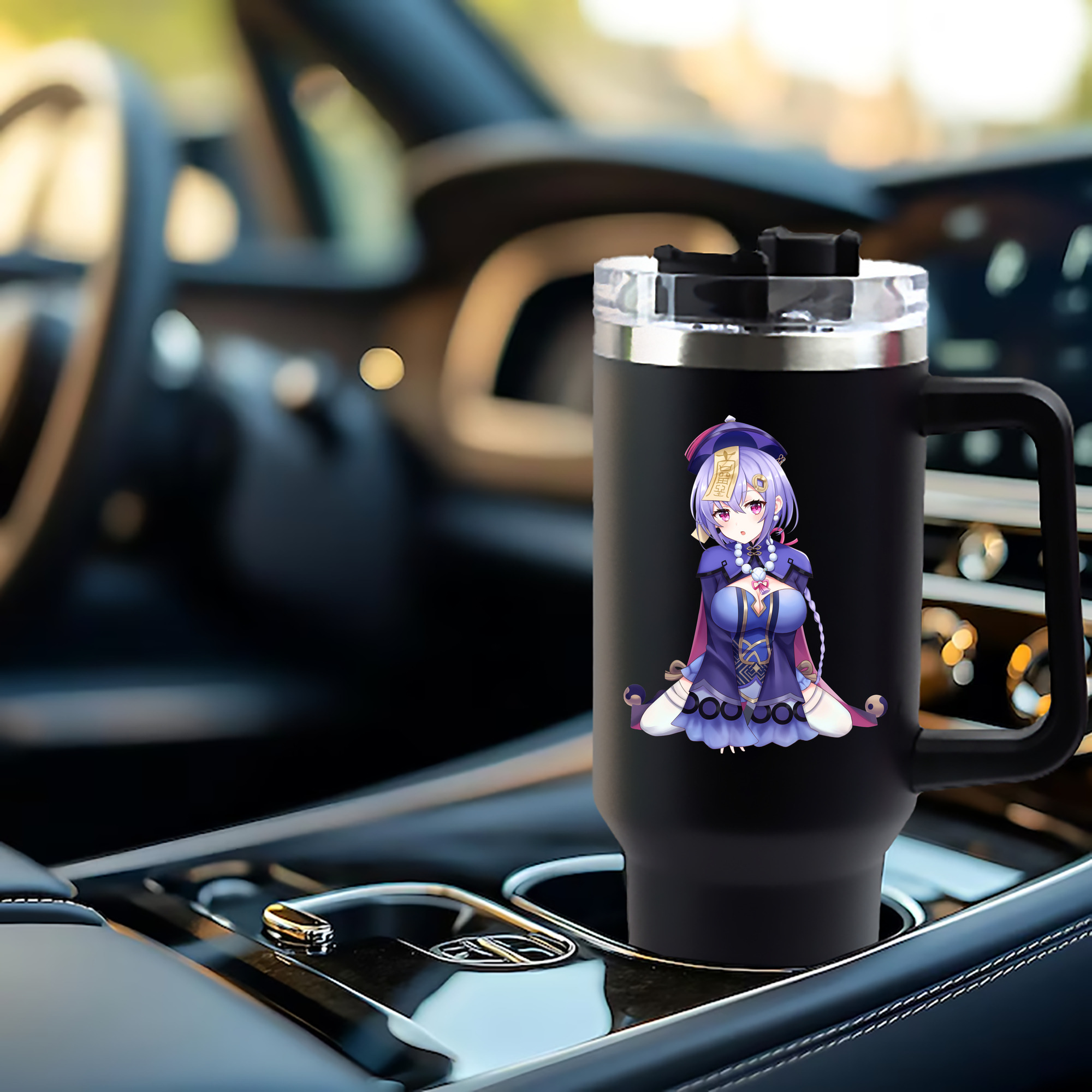 げんし神 七七 なな  genshin Nana 1200mL車用タンブラー - クリスタルステッカー（プラスチックストロー付き）