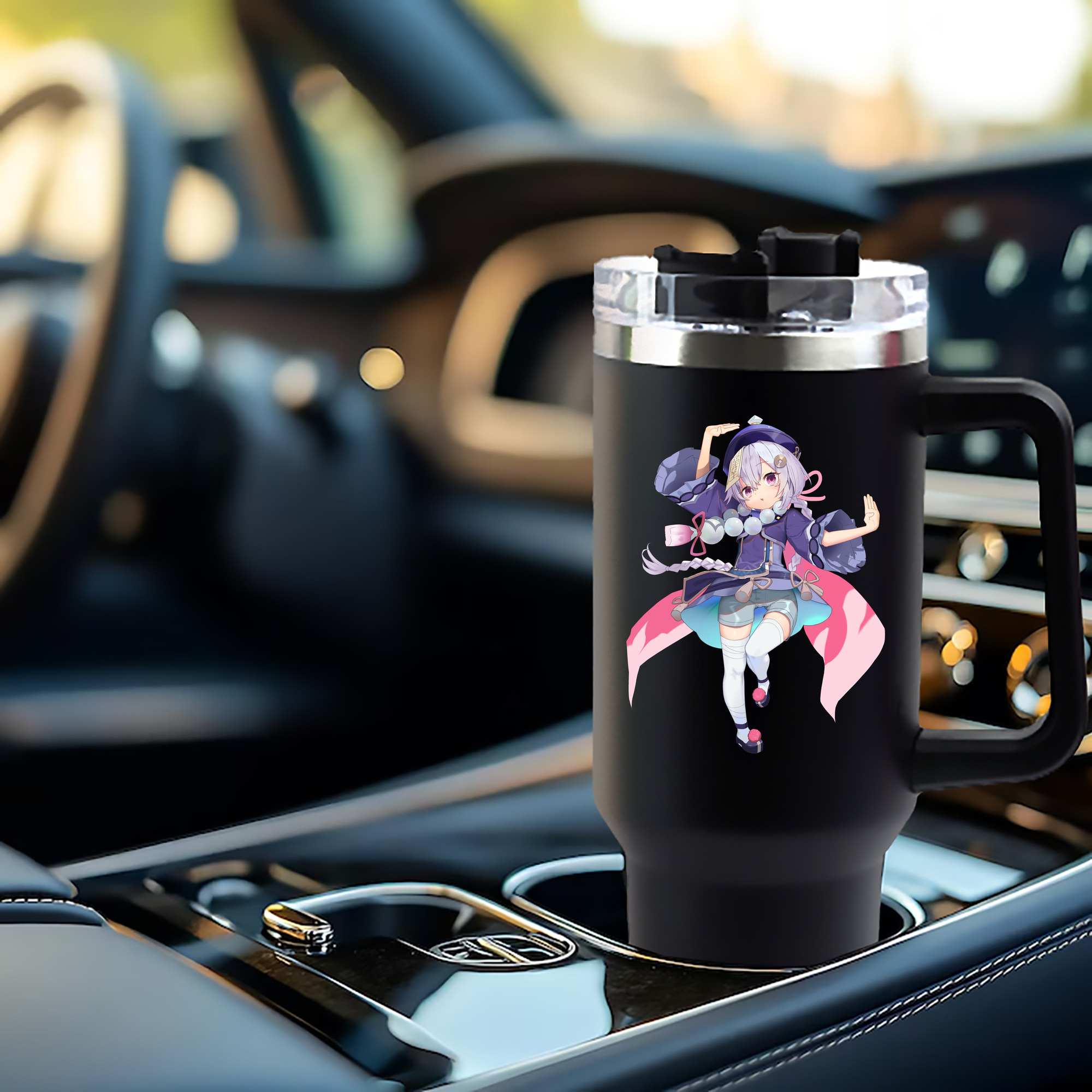 げんし神 七七 なな  genshin Nana 1200mL車用タンブラー - クリスタルステッカー（プラスチックストロー付き）