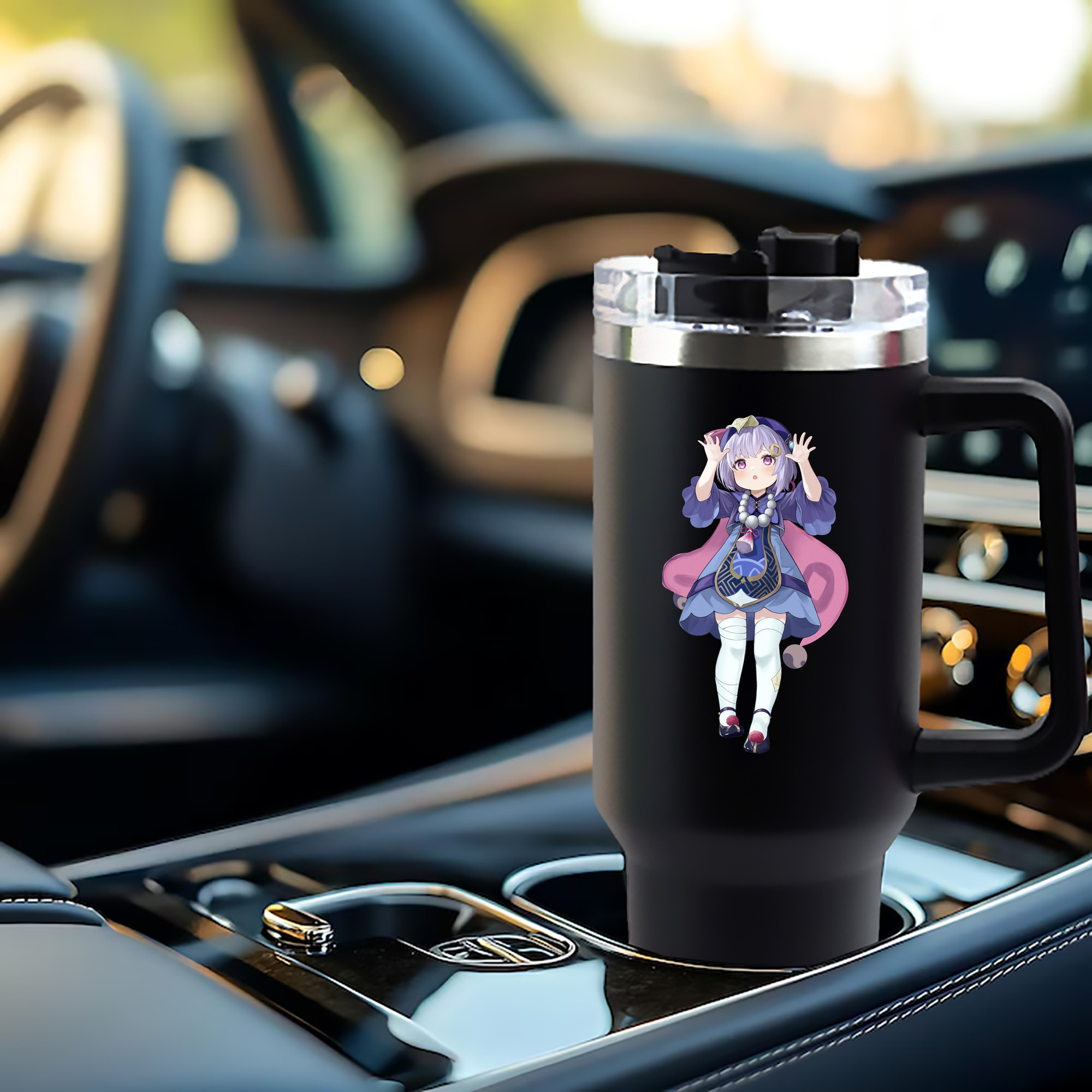 げんし神 七七 なな  genshin Nana 1200mL車用タンブラー - クリスタルステッカー（プラスチックストロー付き）