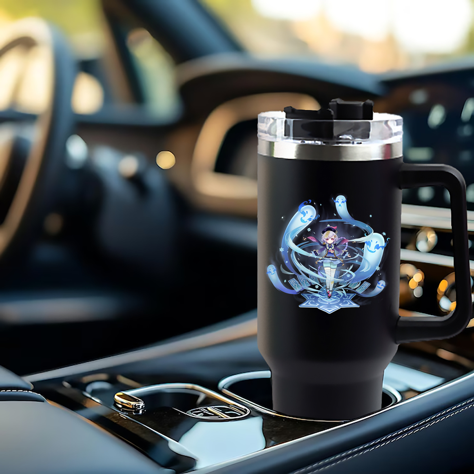 げんし神 七七 なな  genshin Nana 1200mL車用タンブラー - クリスタルステッカー（プラスチックストロー付き）