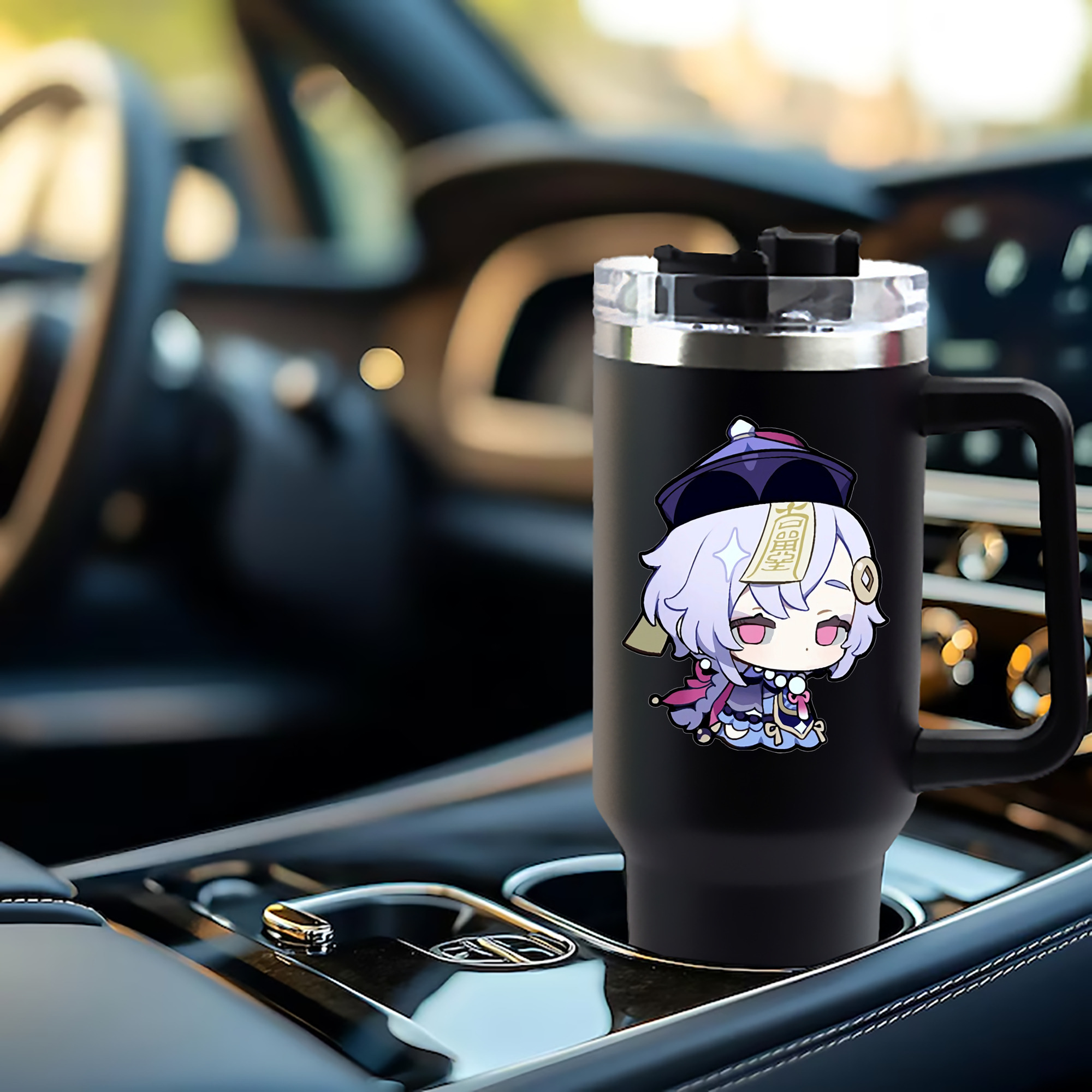 げんし神 七七 なな  genshin Nana 1200mL車用タンブラー - クリスタルステッカー（プラスチックストロー付き）