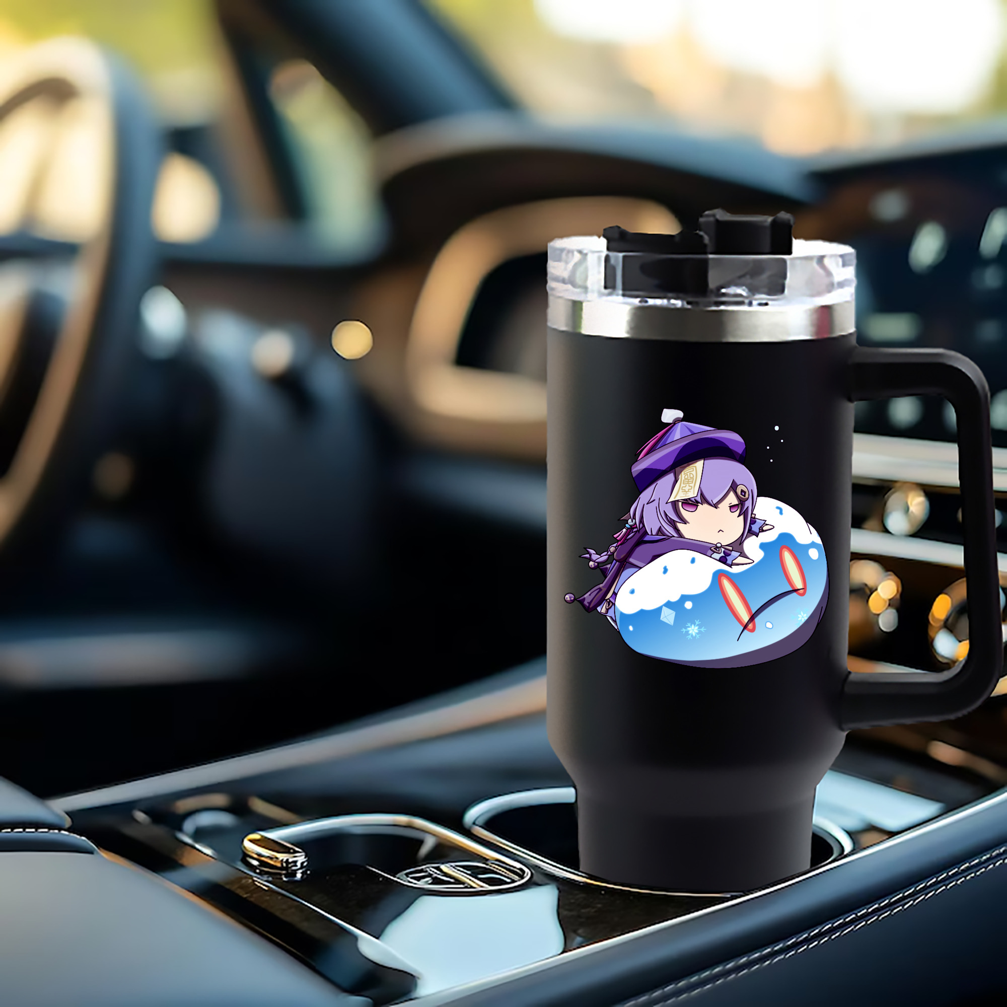 げんし神 七七 なな  genshin Nana 1200mL車用タンブラー - クリスタルステッカー（プラスチックストロー付き）