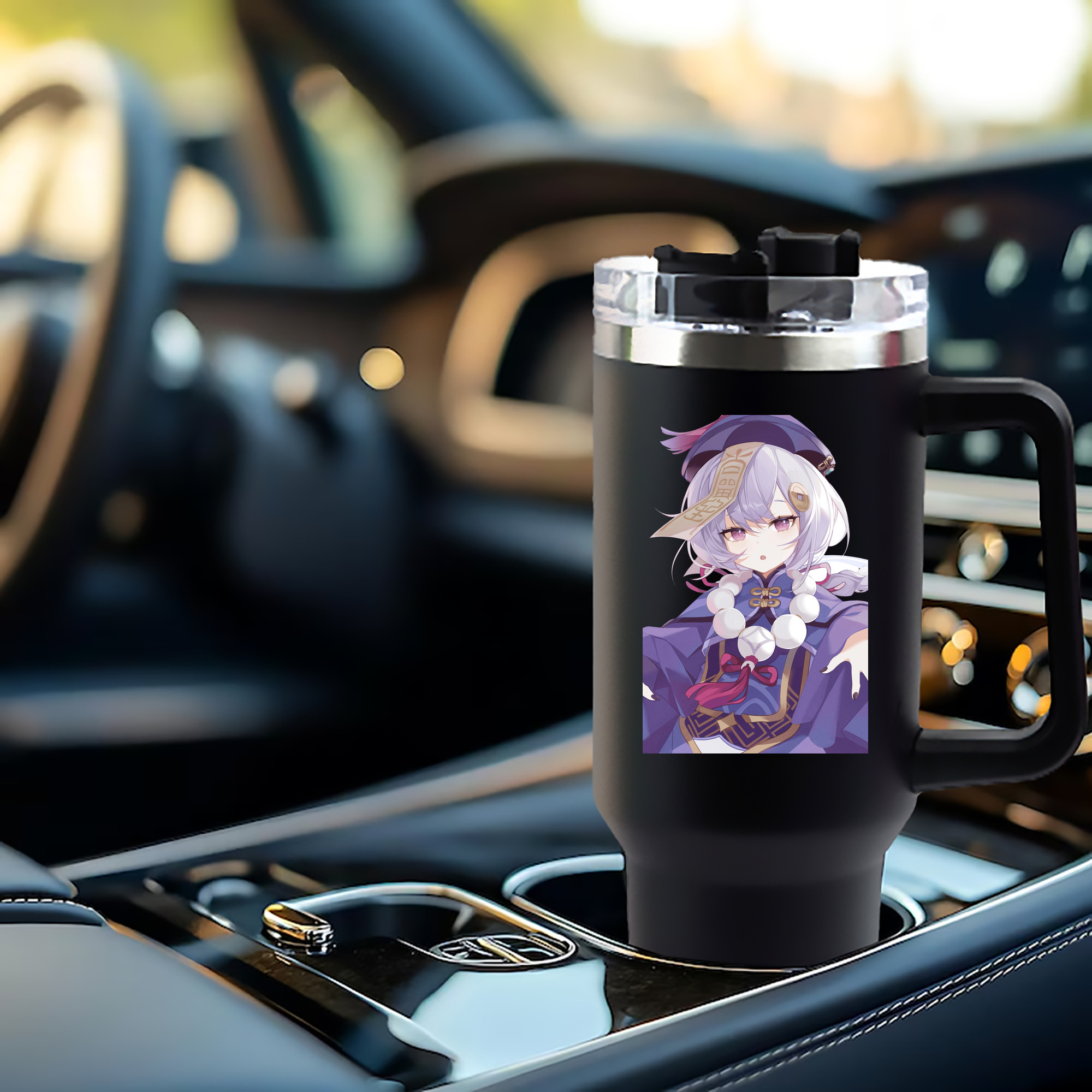 げんし神 七七 なな  genshin Nana 1200mL車用タンブラー - クリスタルステッカー（プラスチックストロー付き）