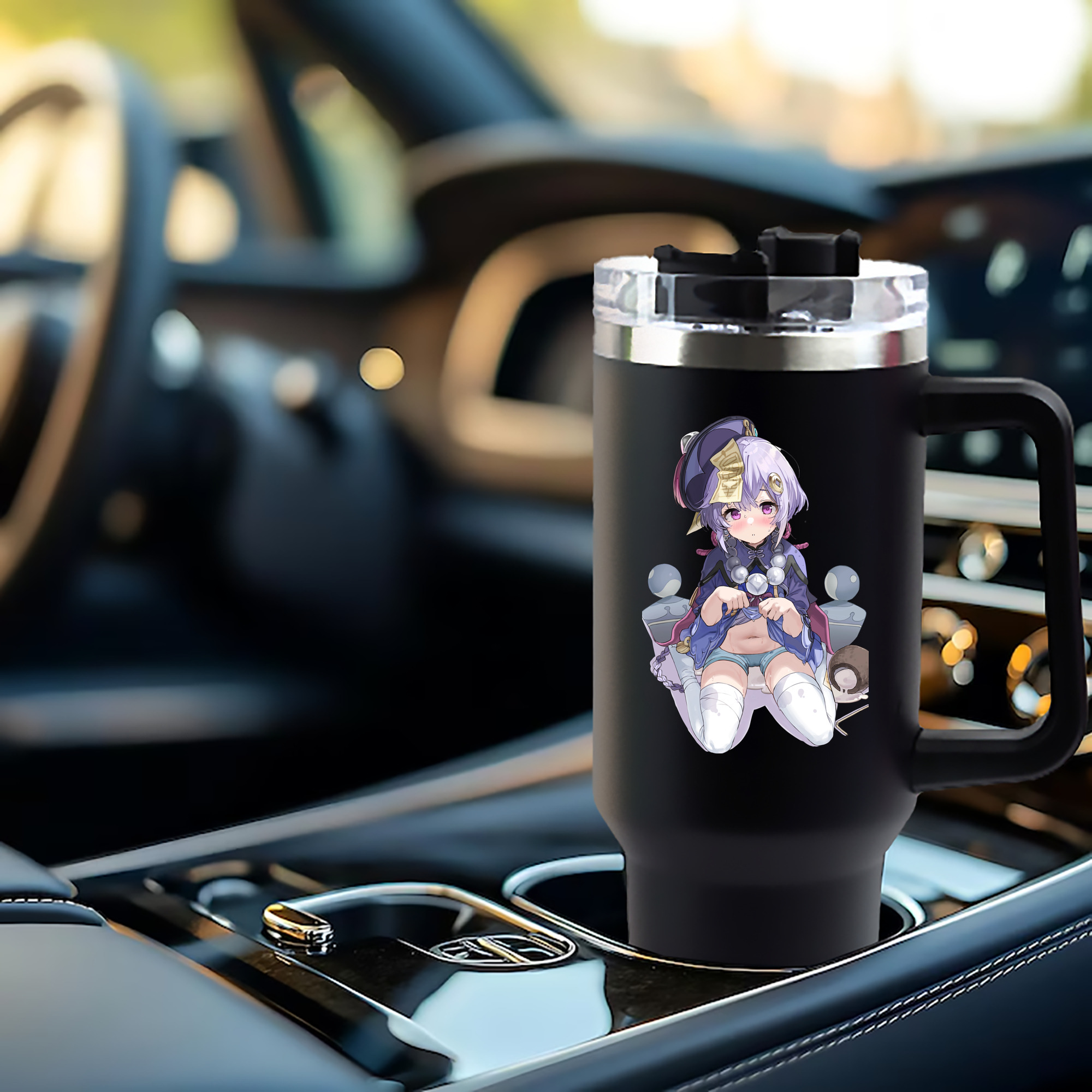 げんし神 七七 なな  genshin Nana 1200mL車用タンブラー - クリスタルステッカー（プラスチックストロー付き）