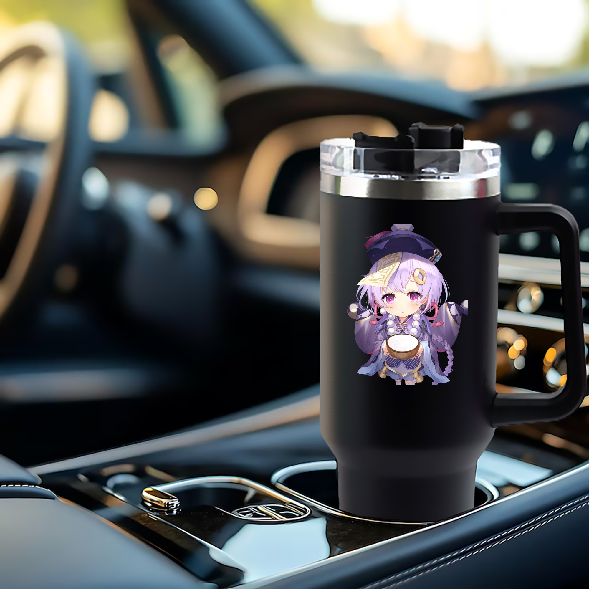 げんし神 七七 なな  genshin Nana 1200mL車用タンブラー - クリスタルステッカー（プラスチックストロー付き）