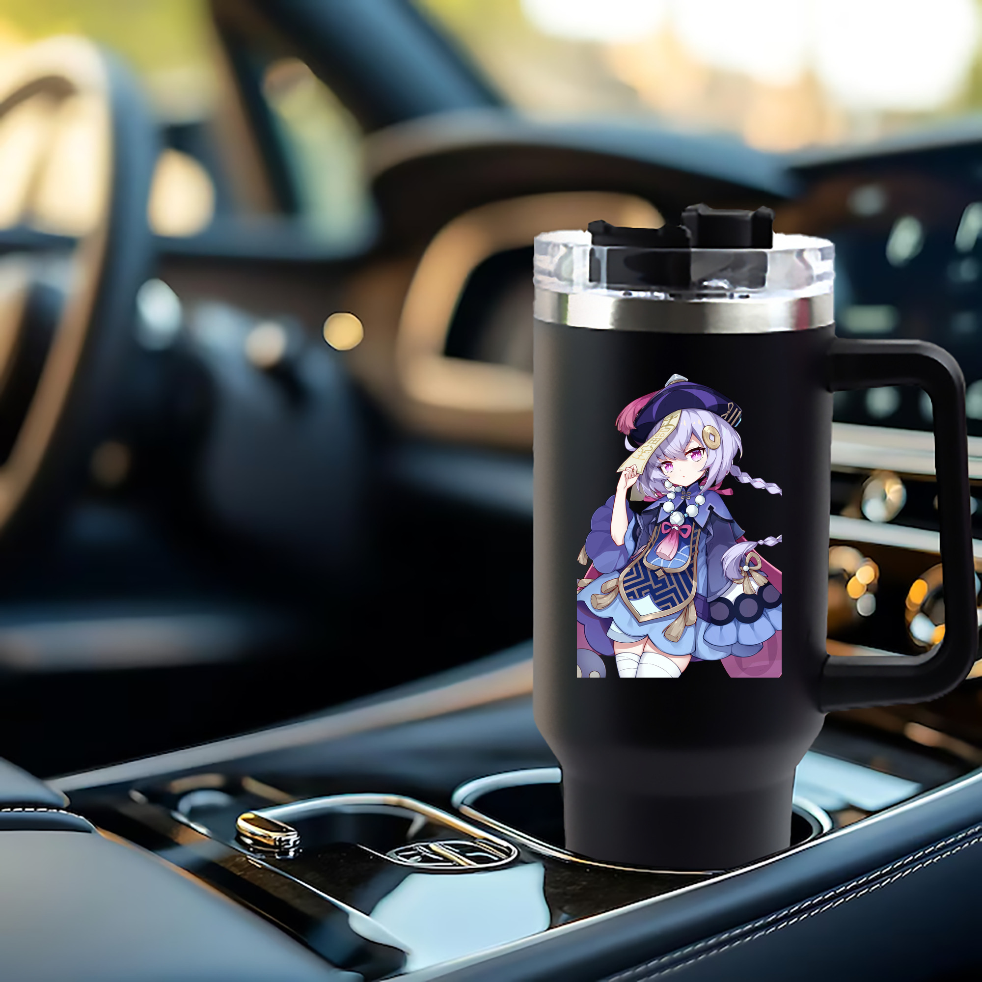 げんし神 七七 なな  genshin Nana 1200mL車用タンブラー - クリスタルステッカー（プラスチックストロー付き）