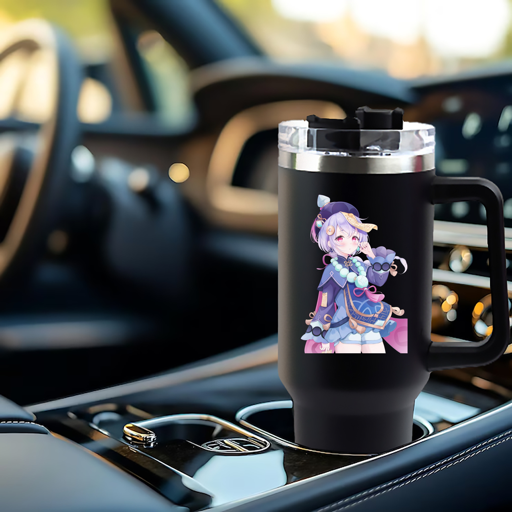 げんし神 七七 なな  genshin Nana 1200mL車用タンブラー - クリスタルステッカー（プラスチックストロー付き）