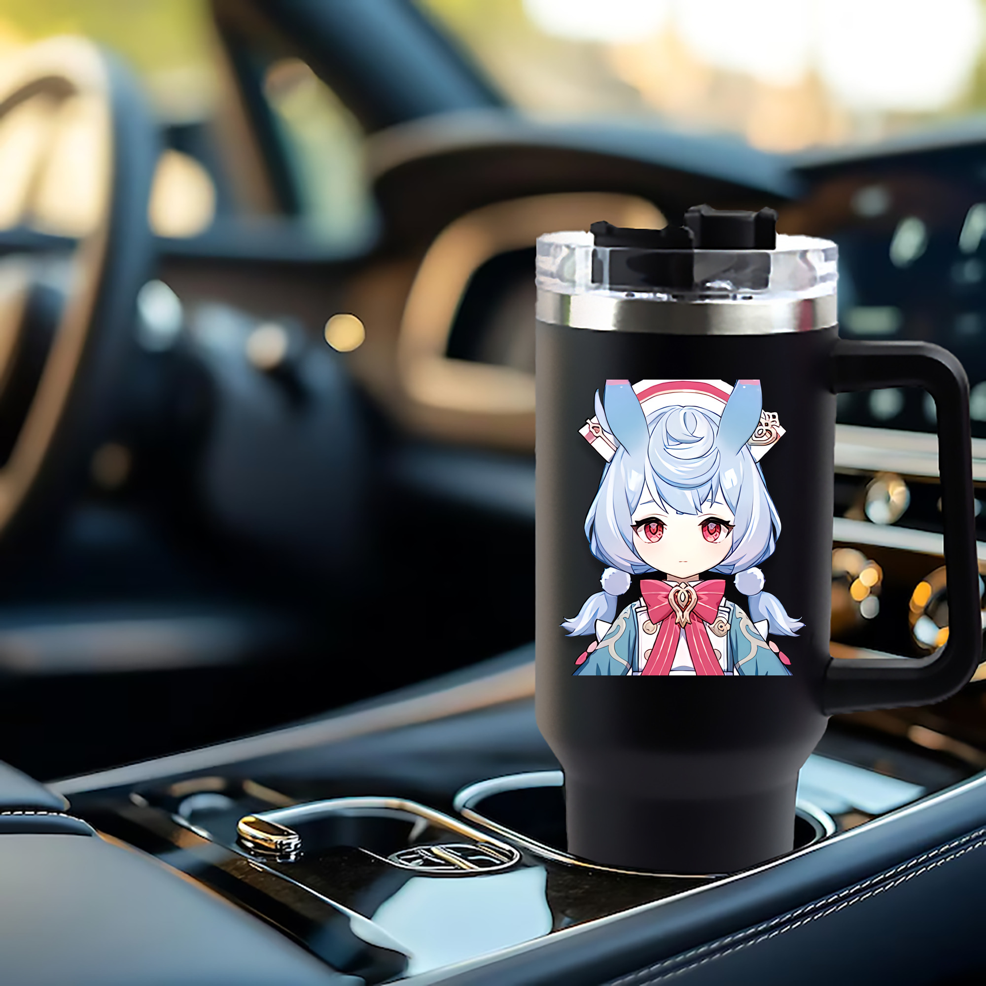 げんし神 シゲウィン genshin Shigewin 1200mL車用タンブラー - クリスタルステッカー（プラスチックストロー付き）