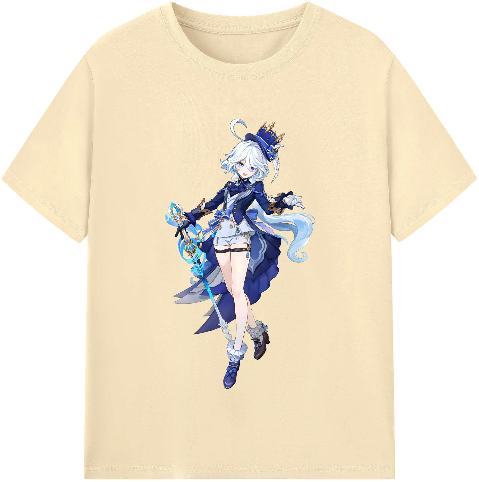 げんし神 フリーナ genshin Furina 綿100％半袖Tシャツ（フロントプリント）