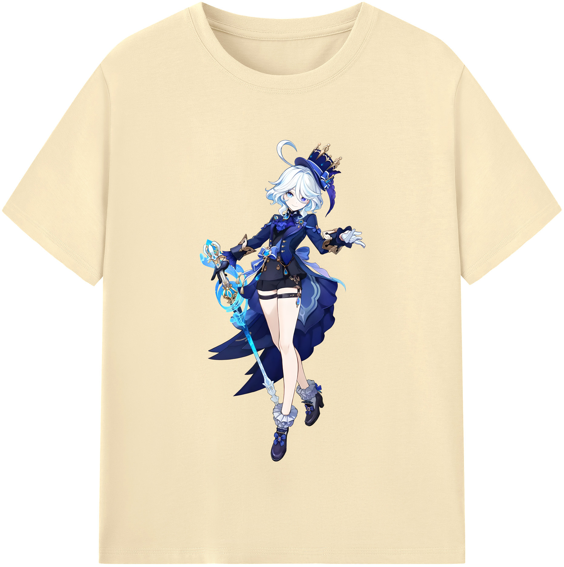 げんし神 フリーナ genshin Furina 綿100％半袖Tシャツ（フロントプリント）
