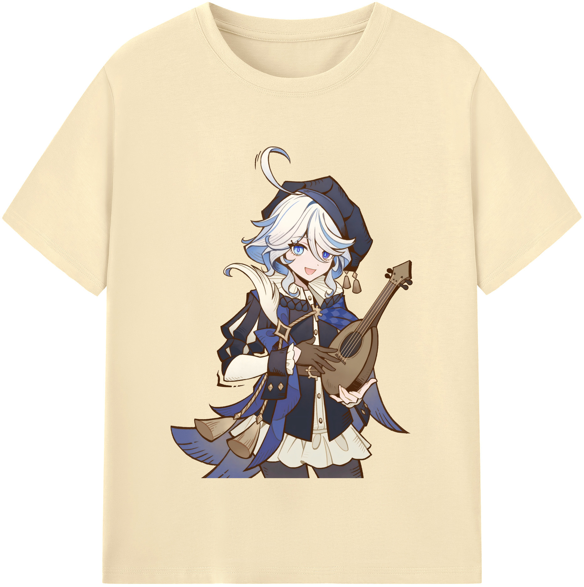 げんし神 フリーナ genshin Furina 綿100％半袖Tシャツ（フロントプリント）