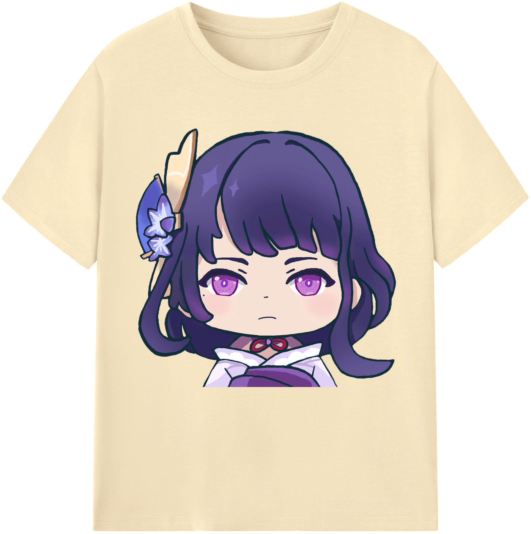 げんし神 雷電将軍 らいでんしょうぐん genshin Raiden Shogun 綿100％半袖Tシャツ（フロントプリント）