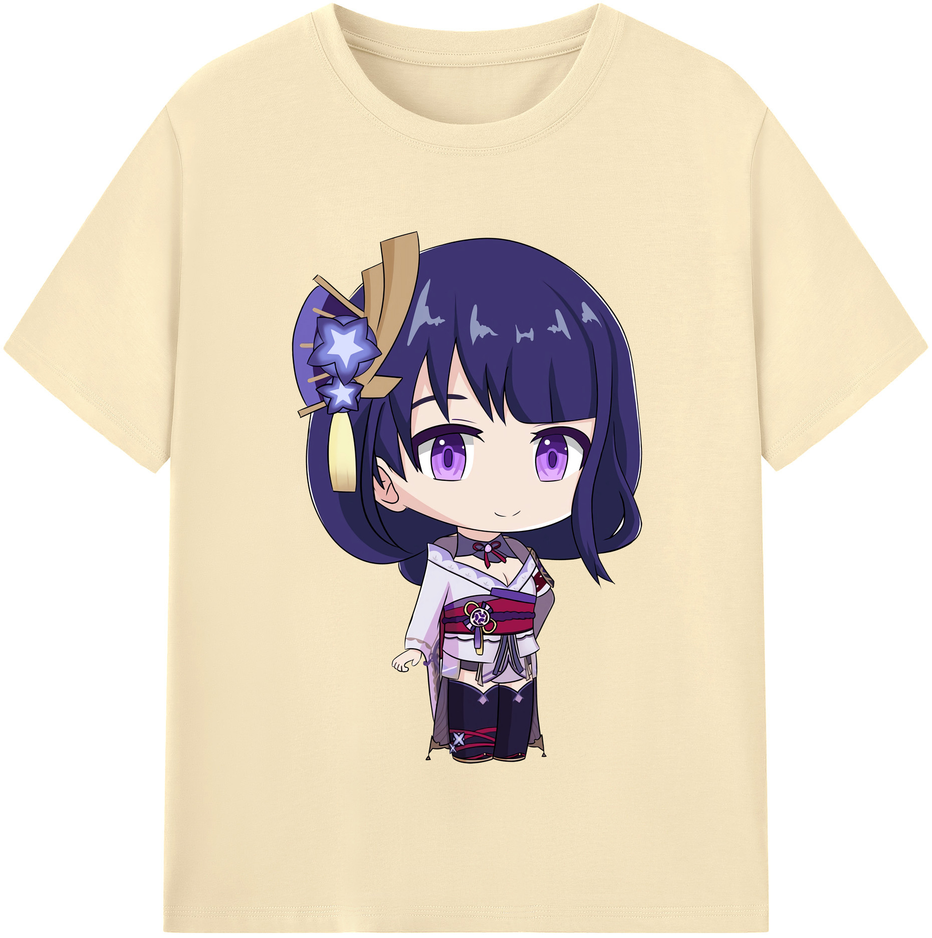 げんし神 雷電将軍 らいでんしょうぐん genshin Raiden Shogun 綿100％半袖Tシャツ（フロントプリント）