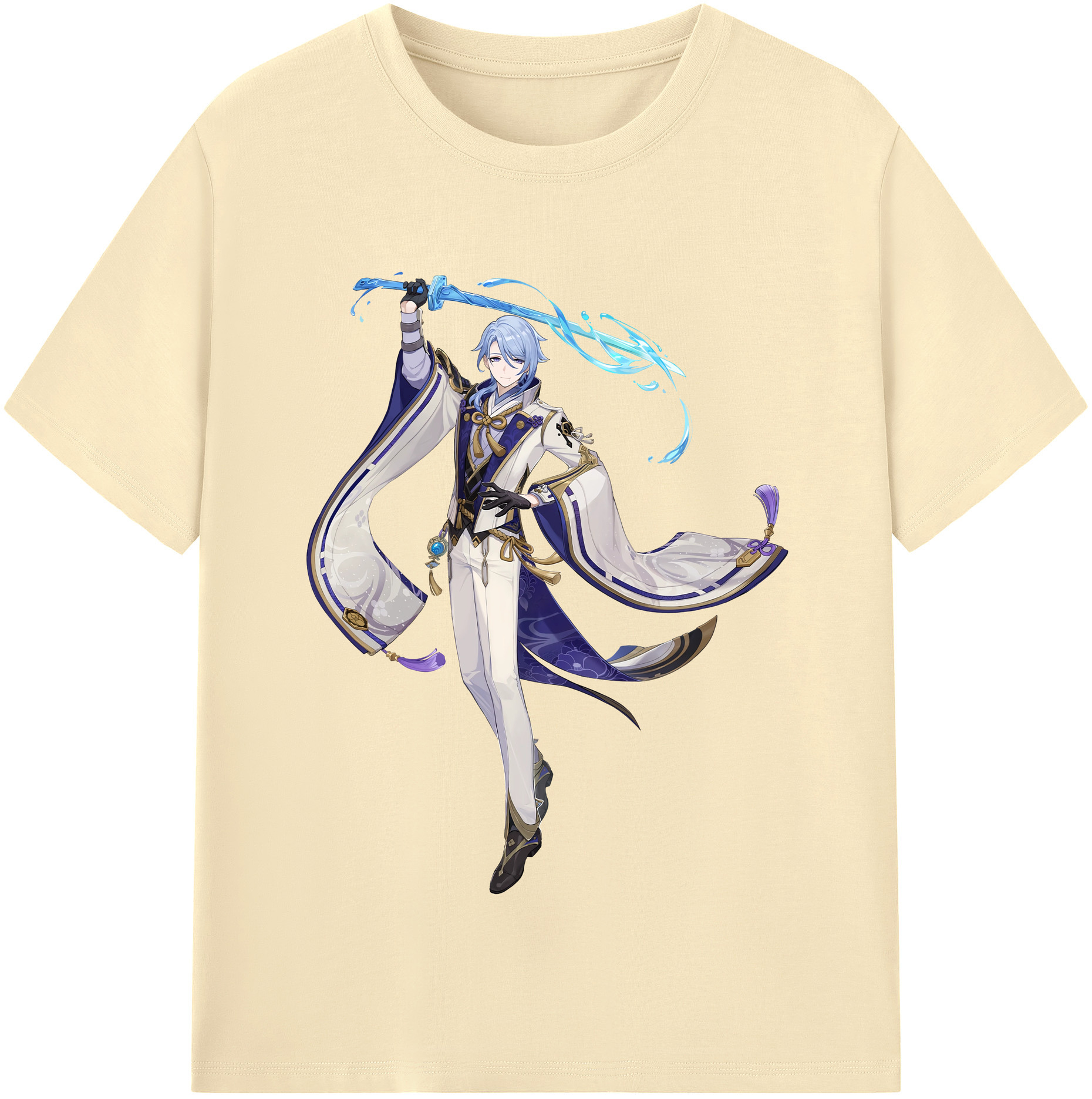 げんし神 神里綾人 かみさとあやと genshin Kamisato Ayato 綿100％半袖Tシャツ（フロントプリント）