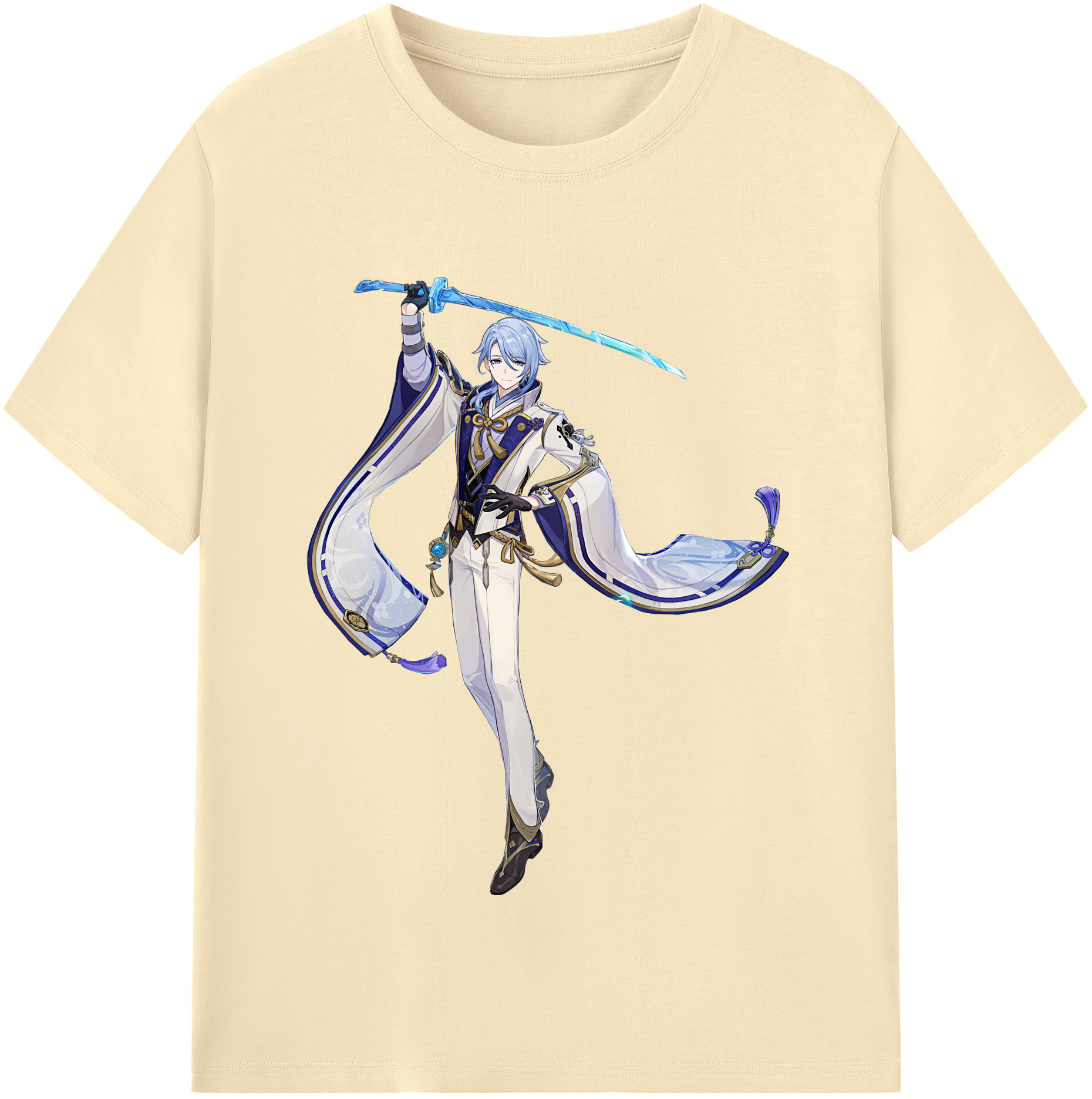 げんし神 神里綾人 かみさとあやと genshin Kamisato Ayato 綿100％半袖Tシャツ（フロントプリント）