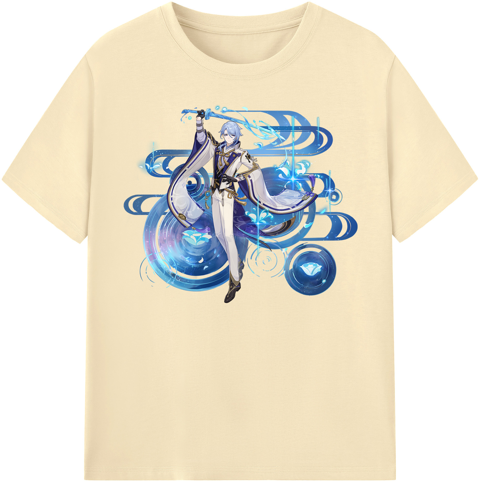 げんし神 神里綾人 かみさとあやと genshin Kamisato Ayato 綿100％半袖Tシャツ（フロントプリント）
