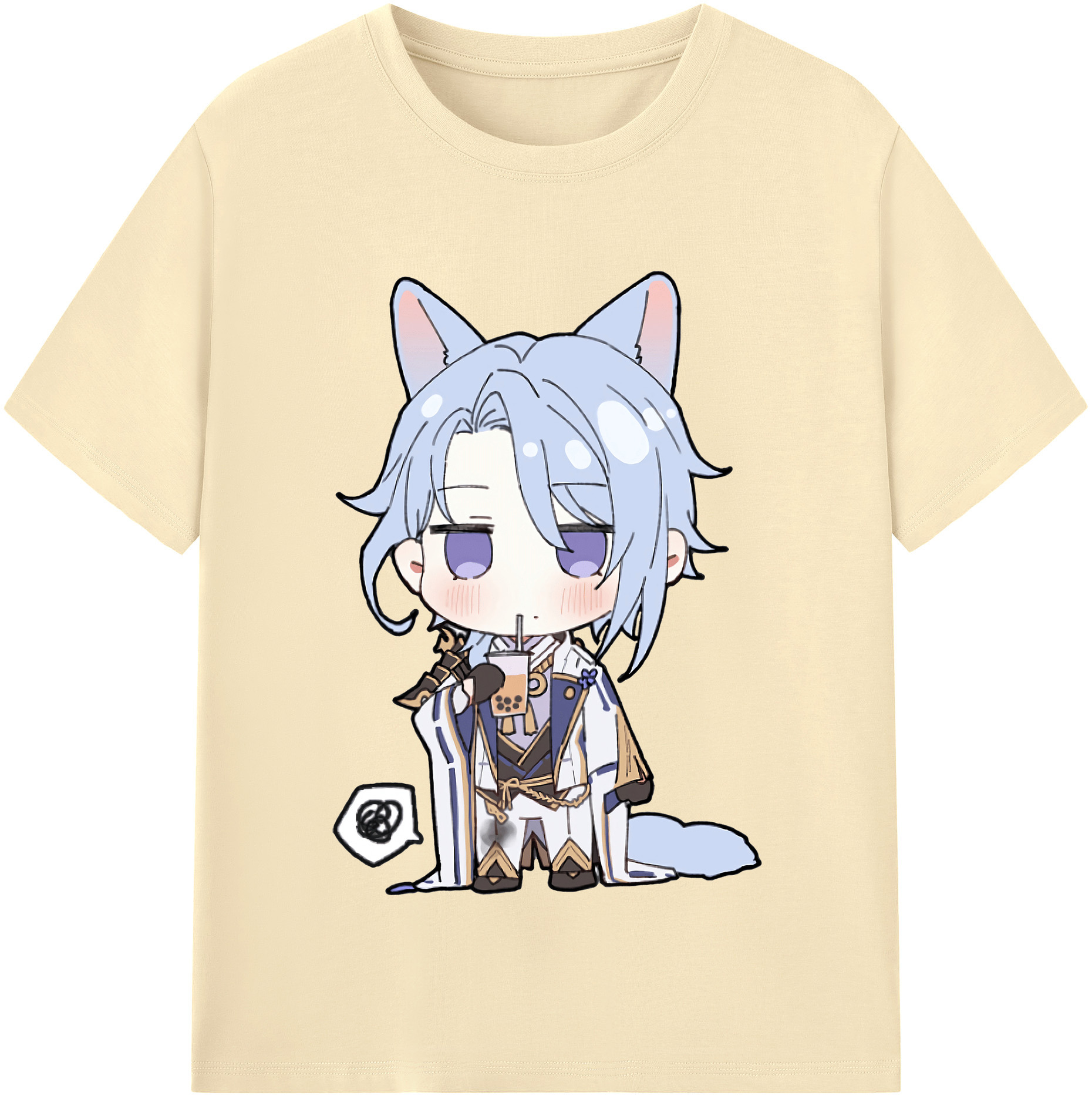 げんし神 神里綾人 かみさとあやと genshin Kamisato Ayato 綿100％半袖Tシャツ（フロントプリント）
