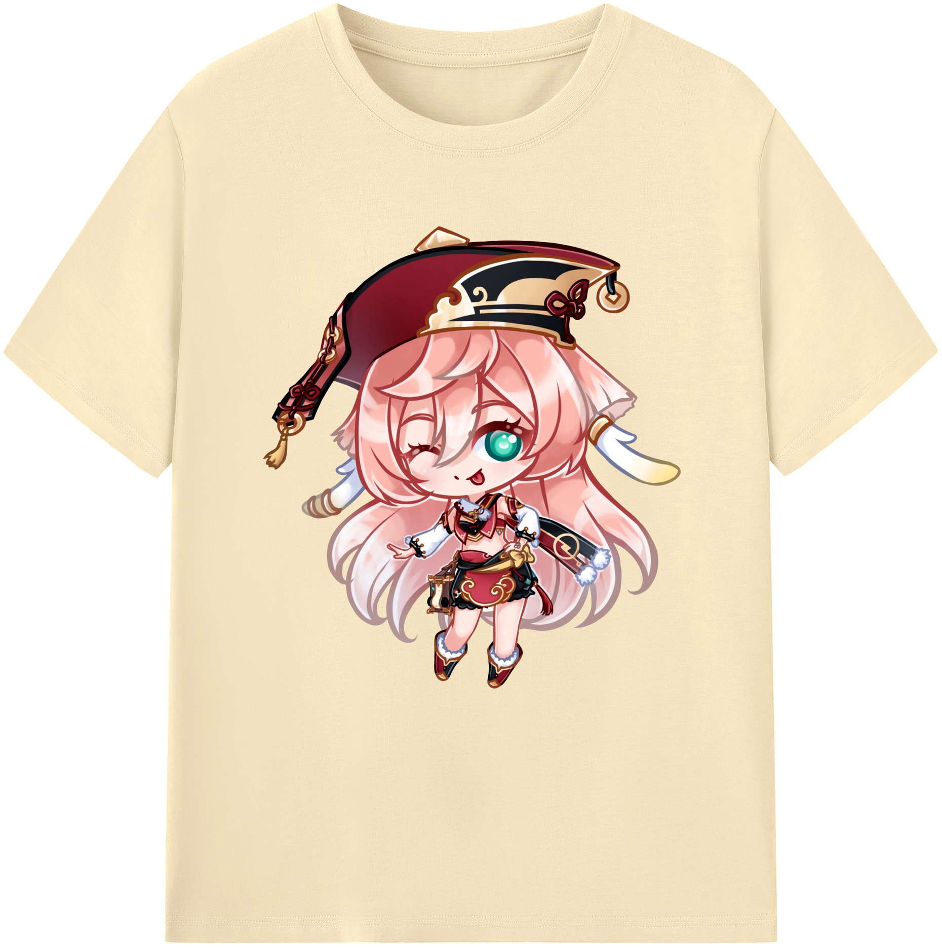 げんし神 ヤンフェイ genshin Yanfei 綿100％半袖Tシャツ（フロントプリント）