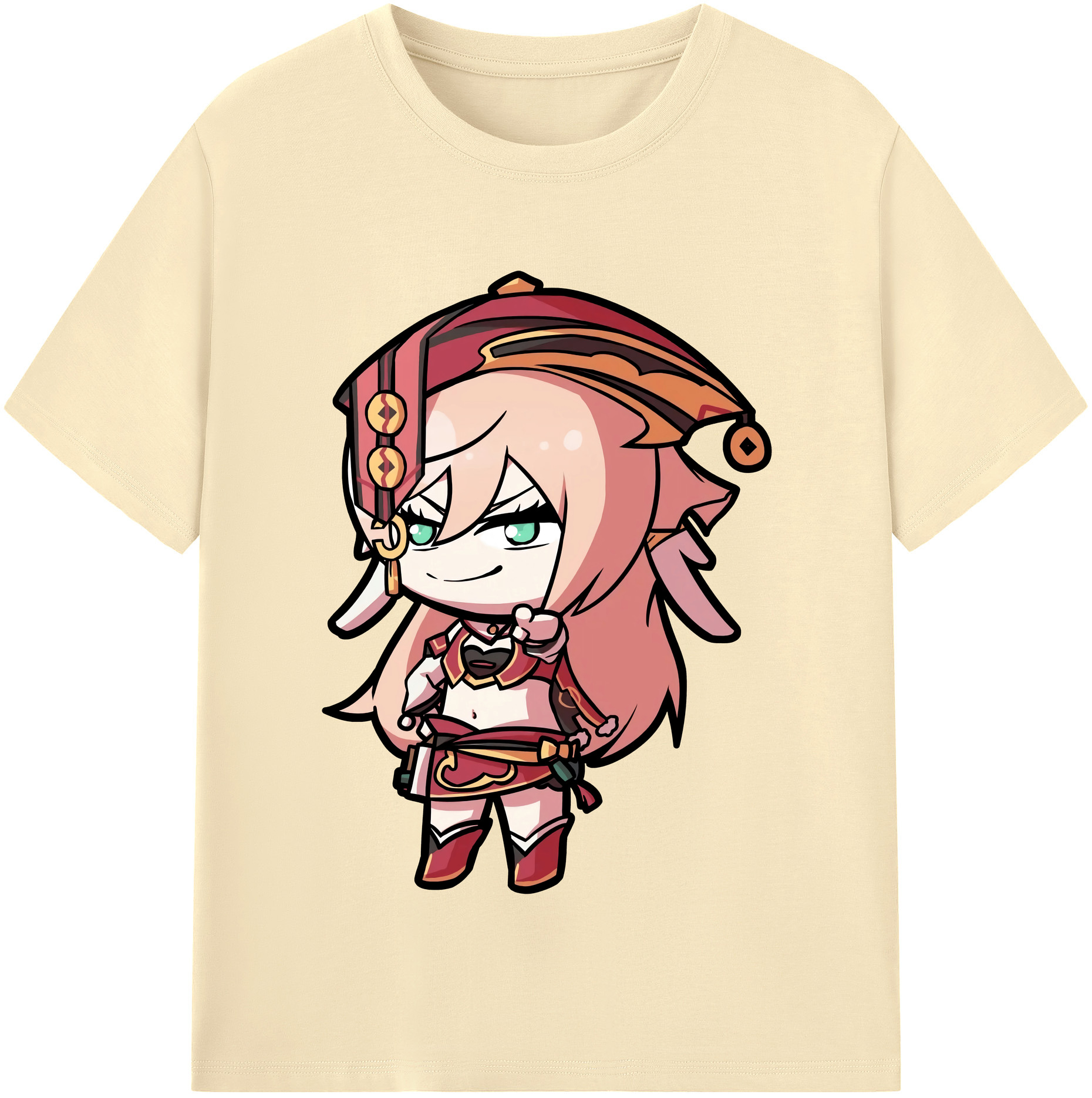 げんし神 ヤンフェイ genshin Yanfei 綿100％半袖Tシャツ（フロントプリント）
