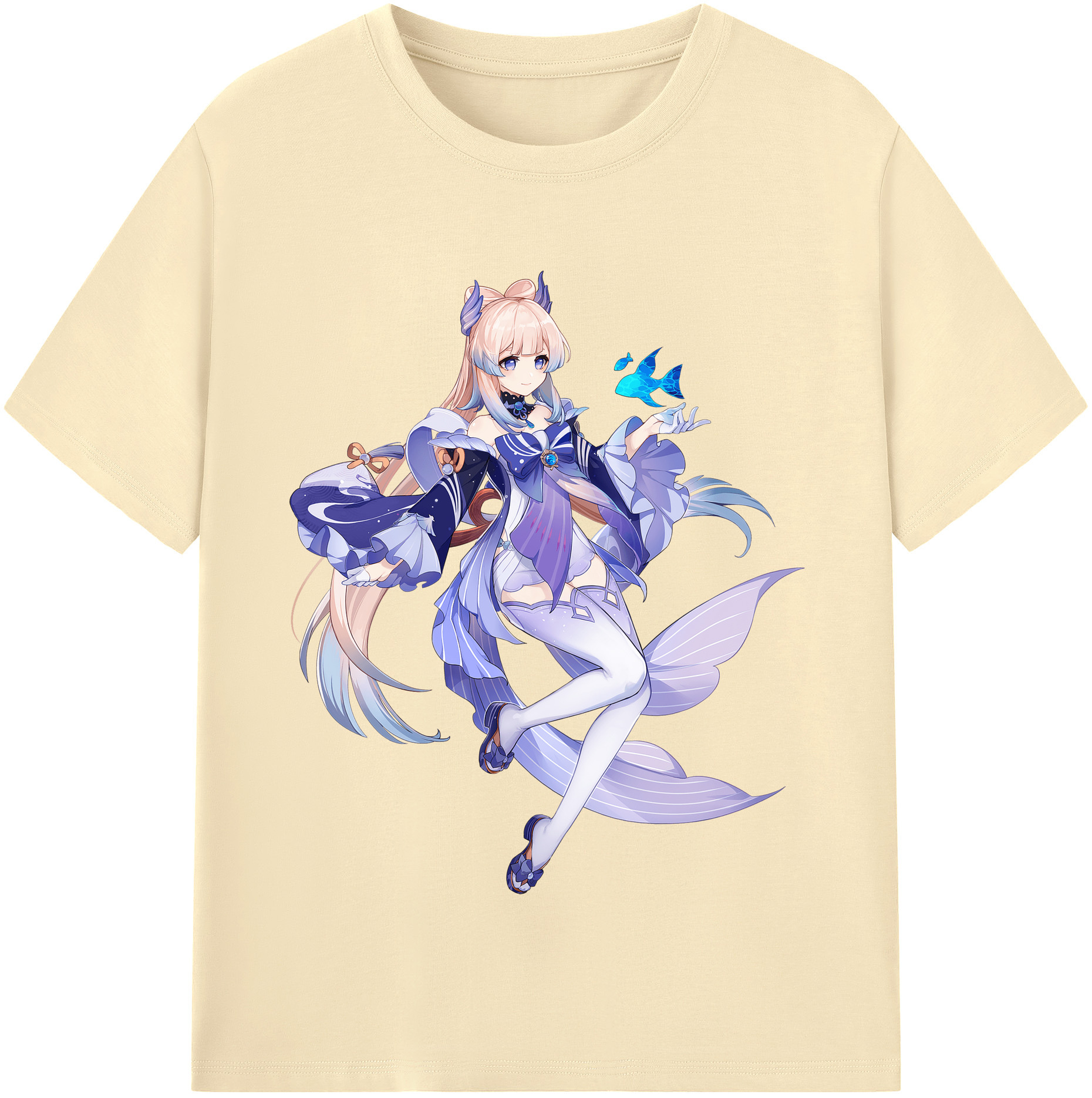 げんし神 珊瑚宮心海 サンゴノミヤ・ココミ genshin Sangonomiya Kokomi 綿100％半袖Tシャツ（フロントプリント）